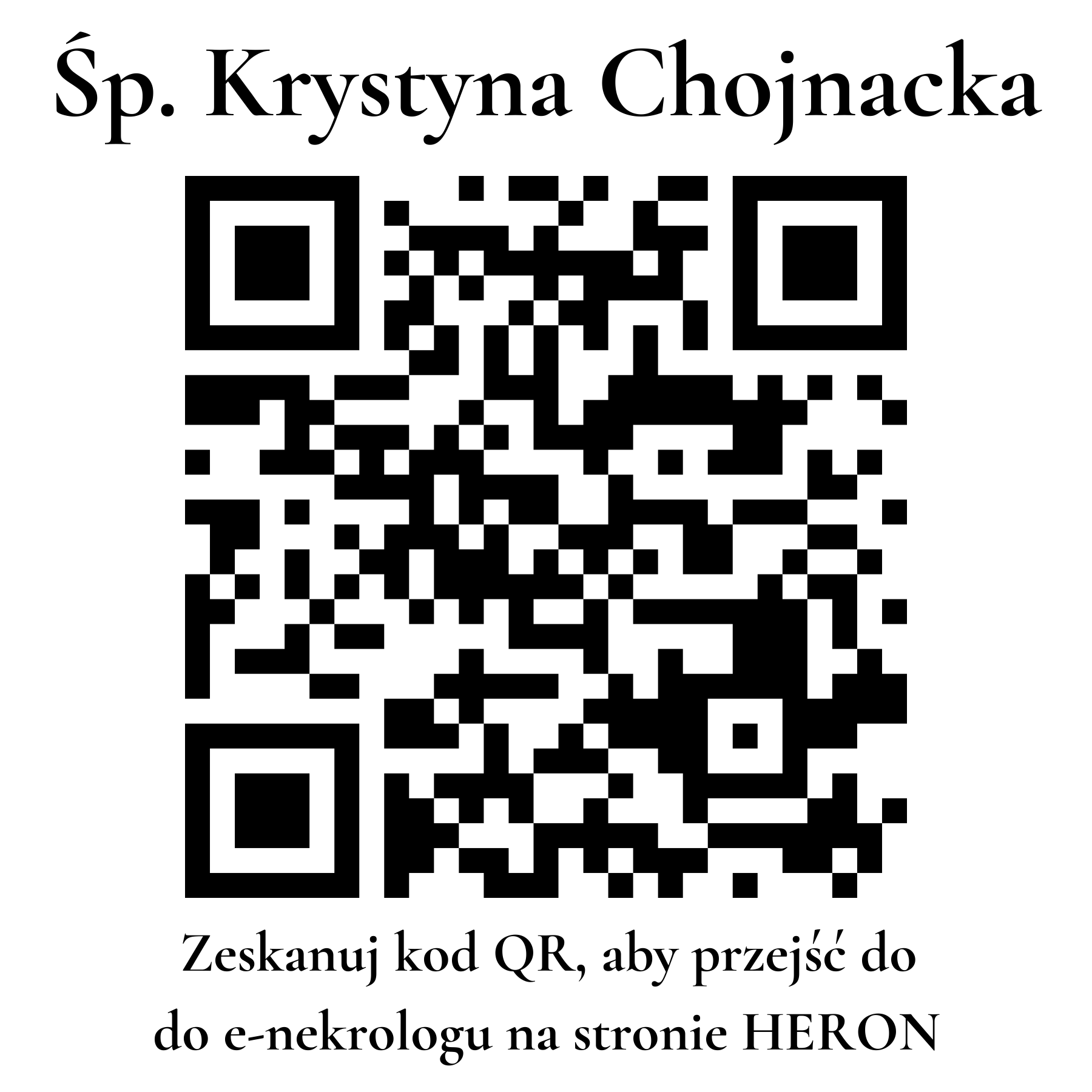 Kod QR do nekrologu Krystyna Chojnacka Kod QR do nekrologu Krystyna Chojnacka