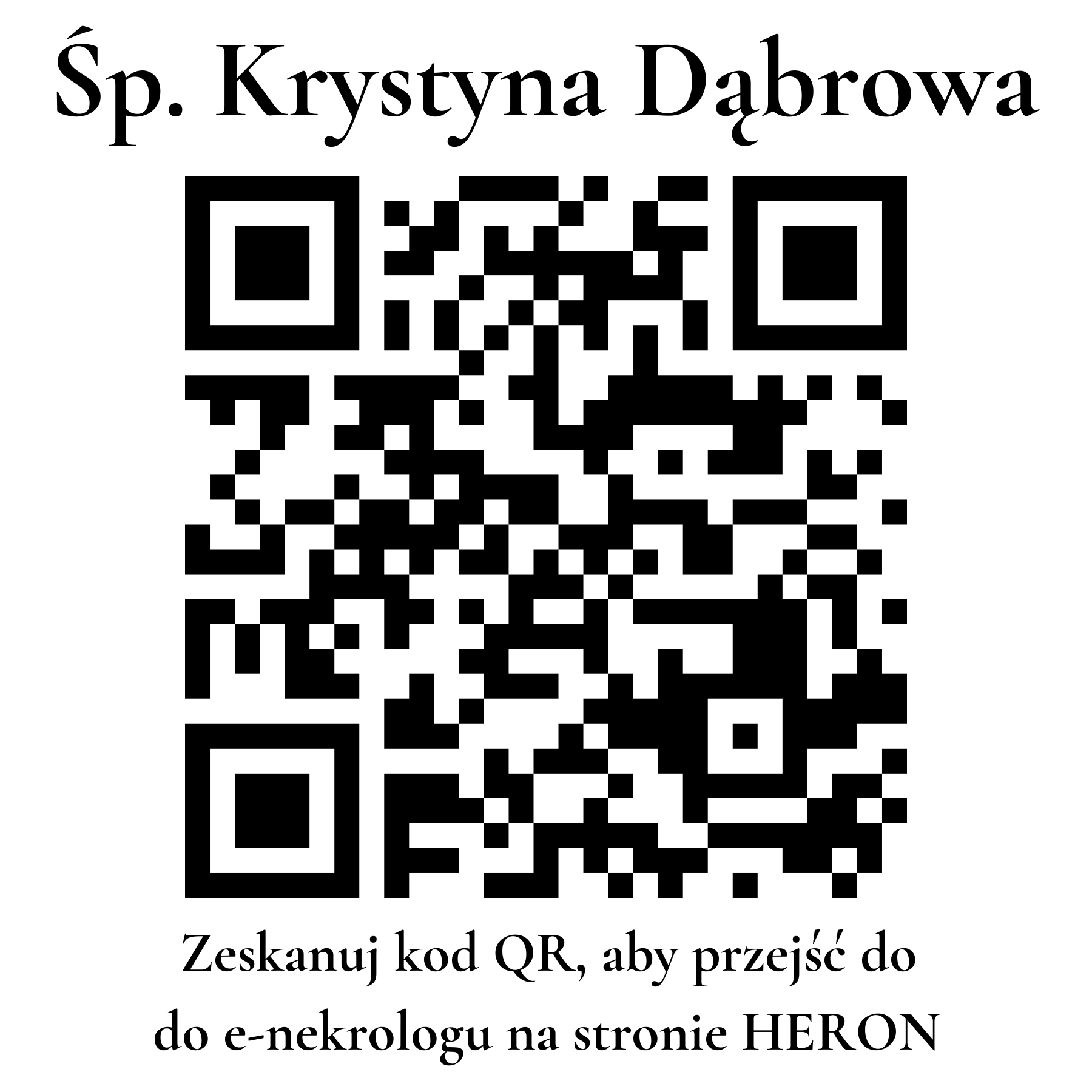Kod QR do nekrologu Krystyna Dąbrowa Kod QR do nekrologu Krystyna Dąbrowa