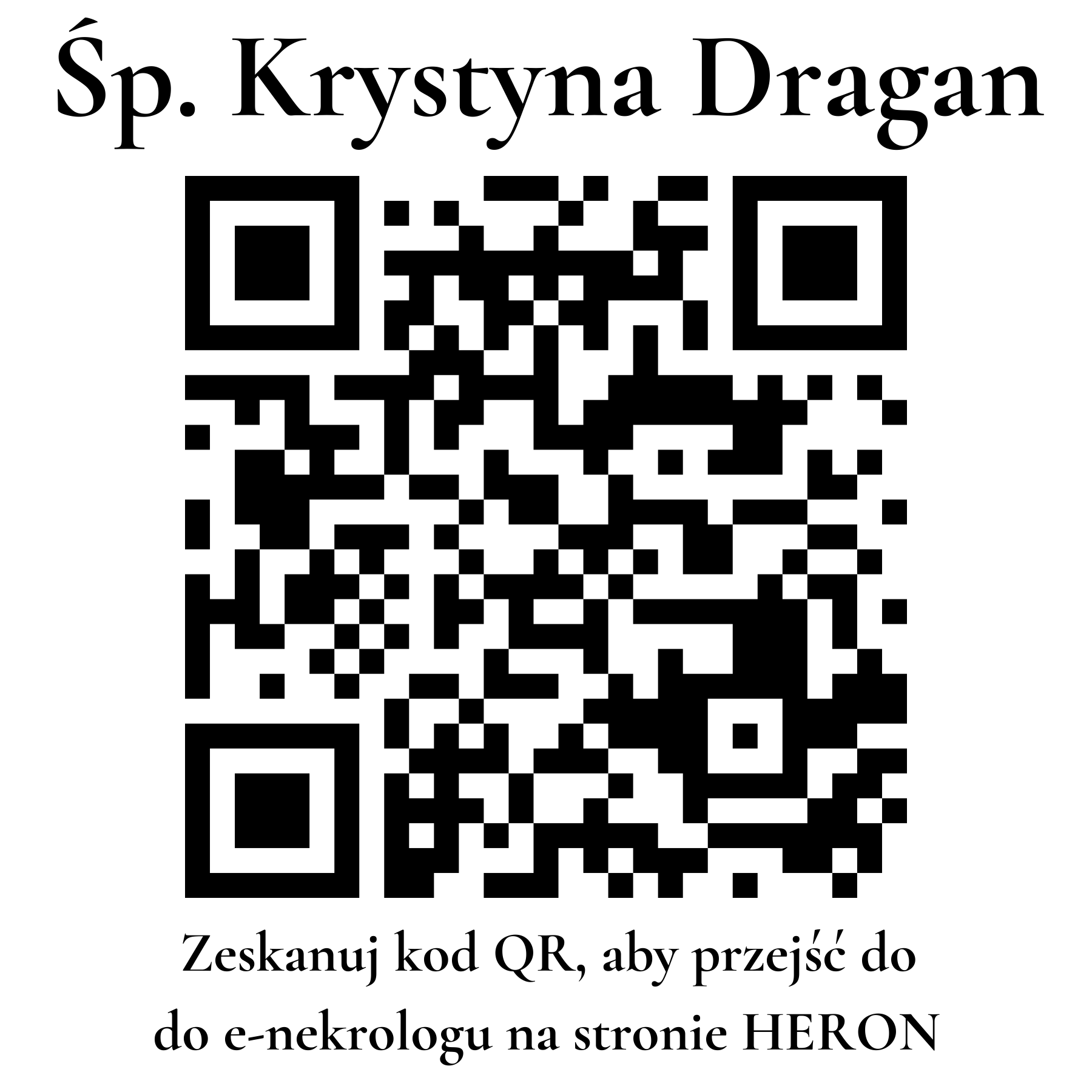 Kod QR do nekrologu Krystyna Dragan Kod QR do nekrologu Krystyna Dragan