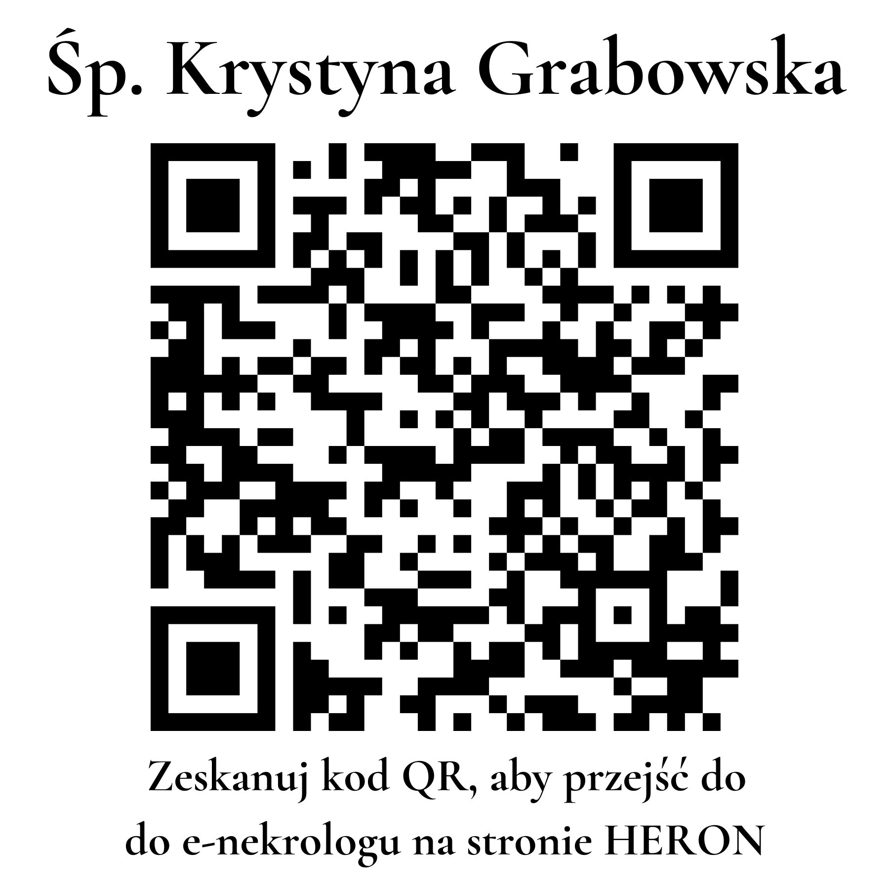 Kod QR do nekrologu Krystyna Grabowska Kod QR do nekrologu Krystyna Grabowska