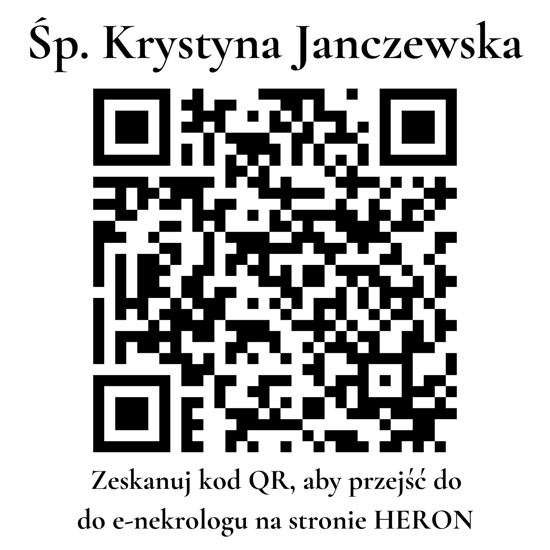 Kod QR do nekrologu Krystyna Janczewska Kod QR do nekrologu Krystyna Janczewska