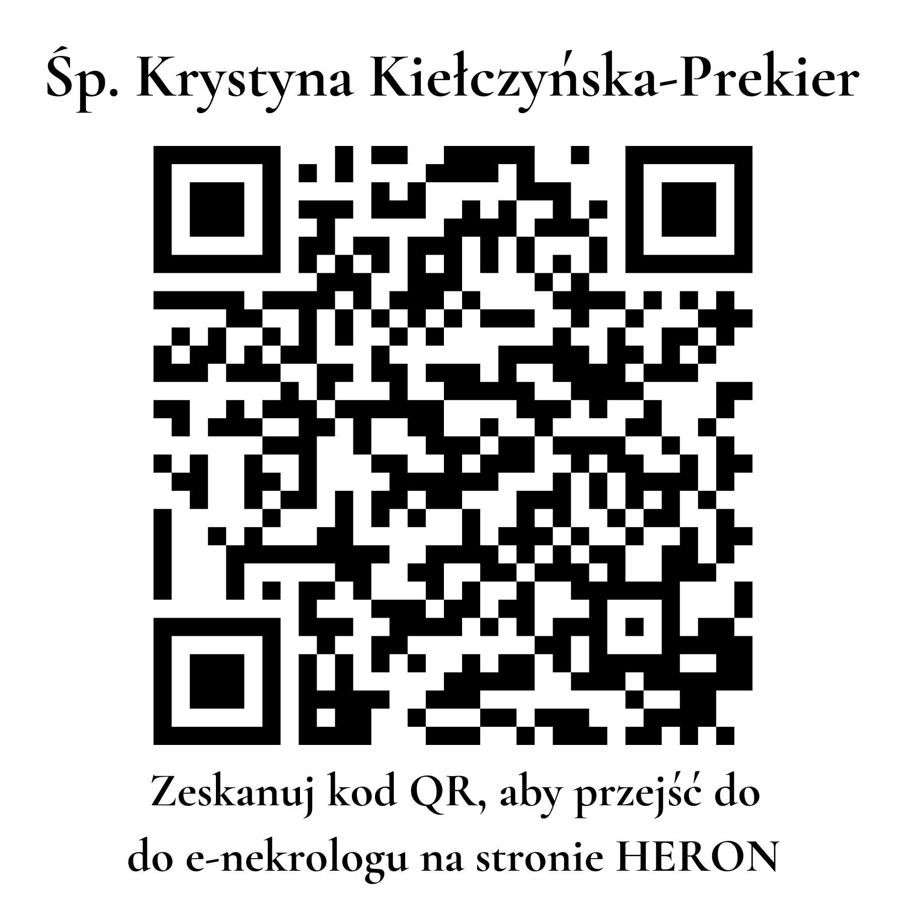 Kod QR do nekrologu Krystyna Kiełczyńska-Prekier
