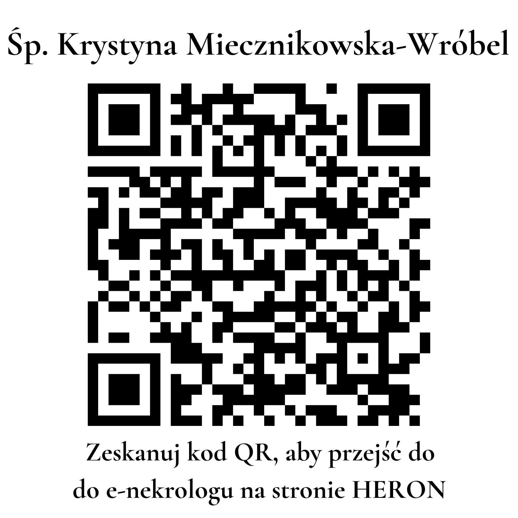 Kod QR do nekrologu Krystyna Miecznikowska-Wróbel