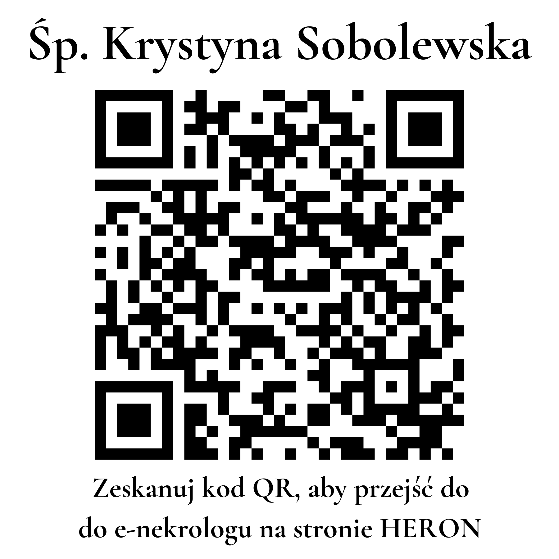Kod QR do nekrologu Krystyna Sobolewska