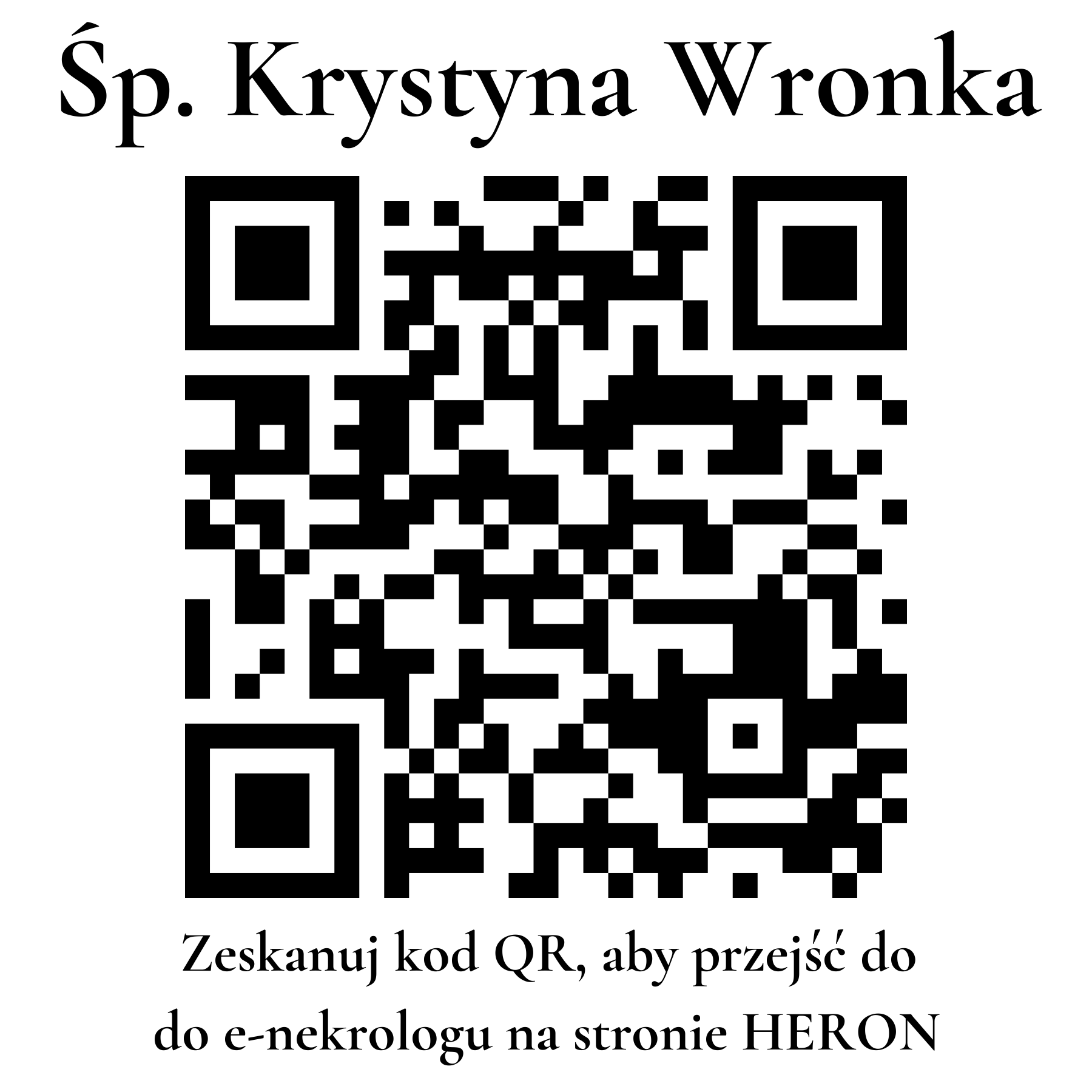 Kod QR do nekrologu Krystyna Wronka Kod QR do nekrologu Krystyna Wronka