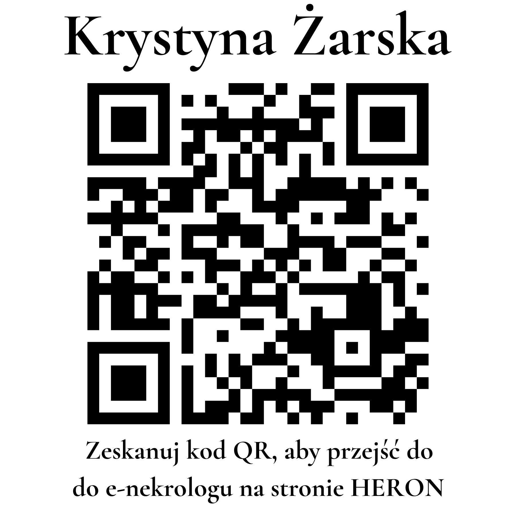 Kod QR do nekrologu Krystyna Żarska