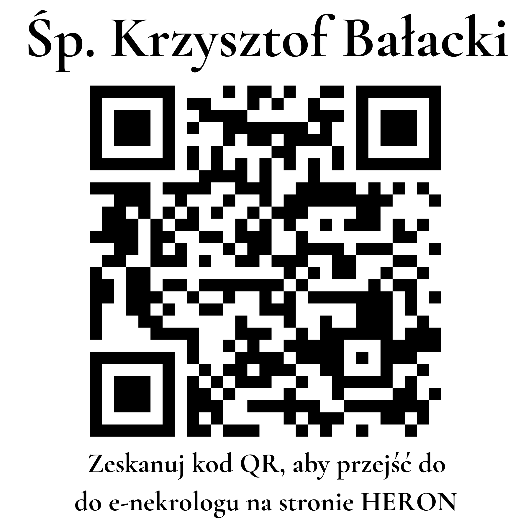 Kod QR do nekrologu Krzysztof Bałacki Kod QR do nekrologu Krzysztof Bałacki