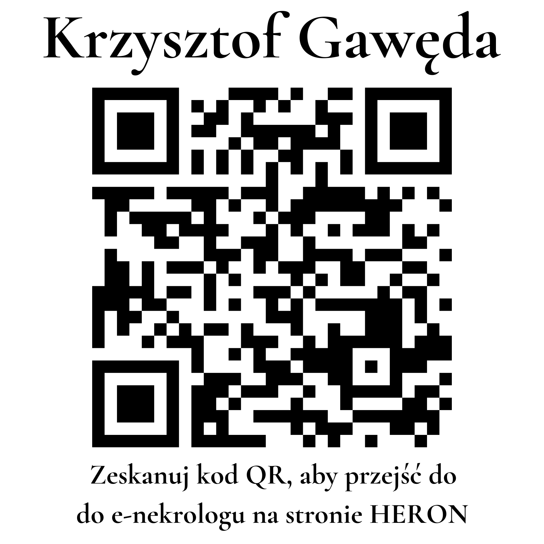Kod QR do nekrologu Krzysztof Gawęda Kod QR do nekrologu Krzysztof Gawęda