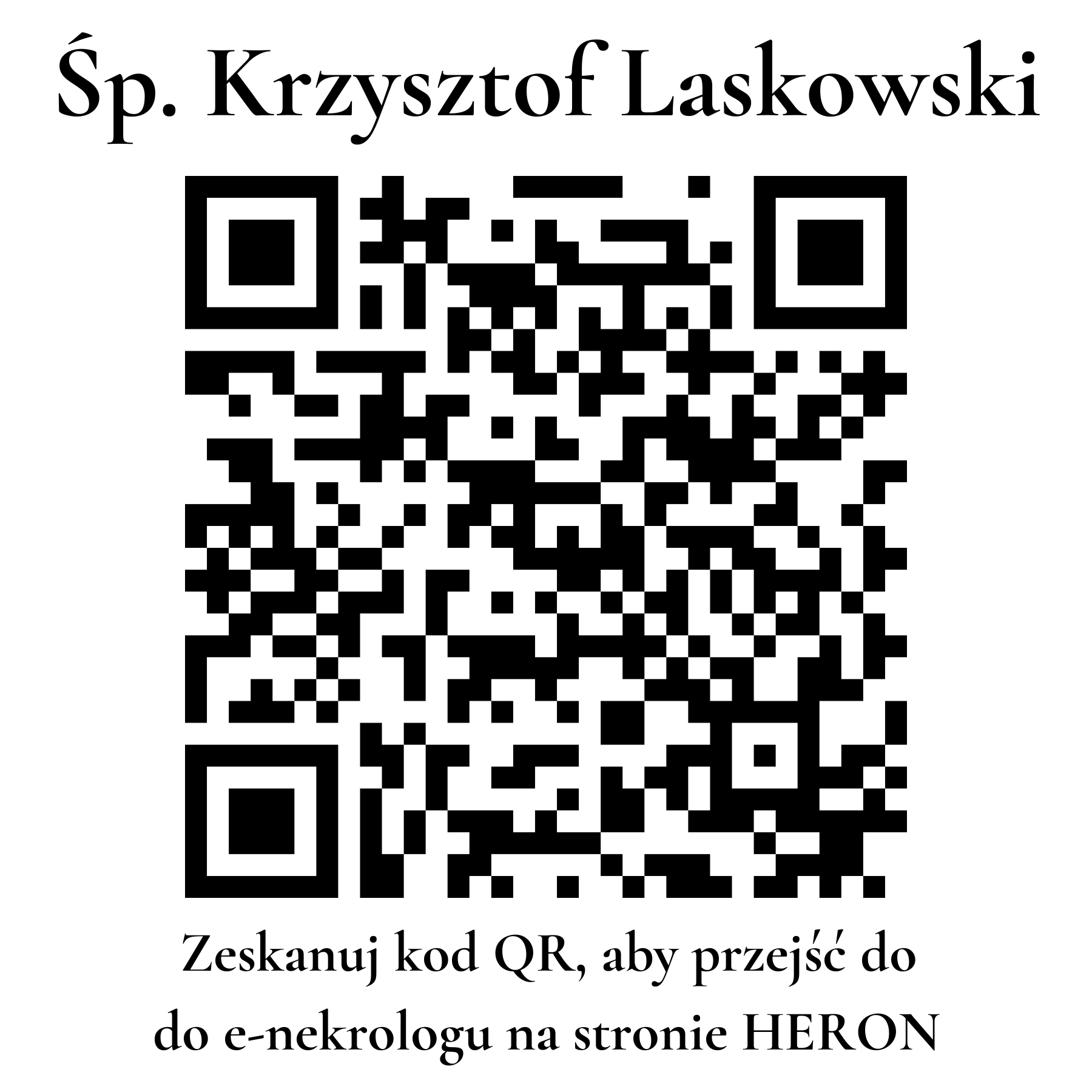Kod QR do nekrologu Krzysztof Laskowski Kod QR do nekrologu Krzysztof Laskowski