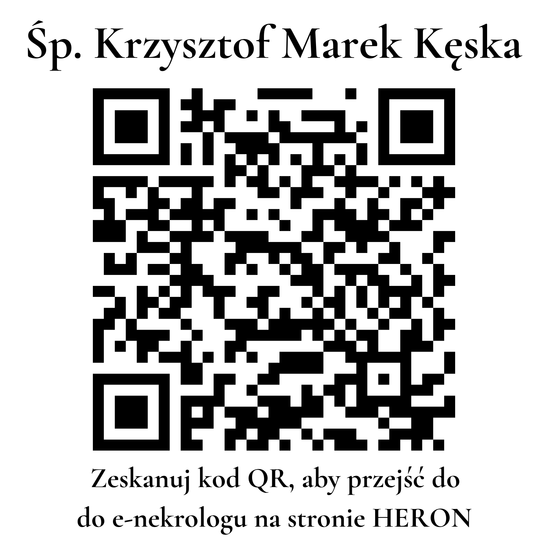 Kod QR do nekrologu Krzysztof Marek Kęska Kod QR do nekrologu Krzysztof Marek Kęska