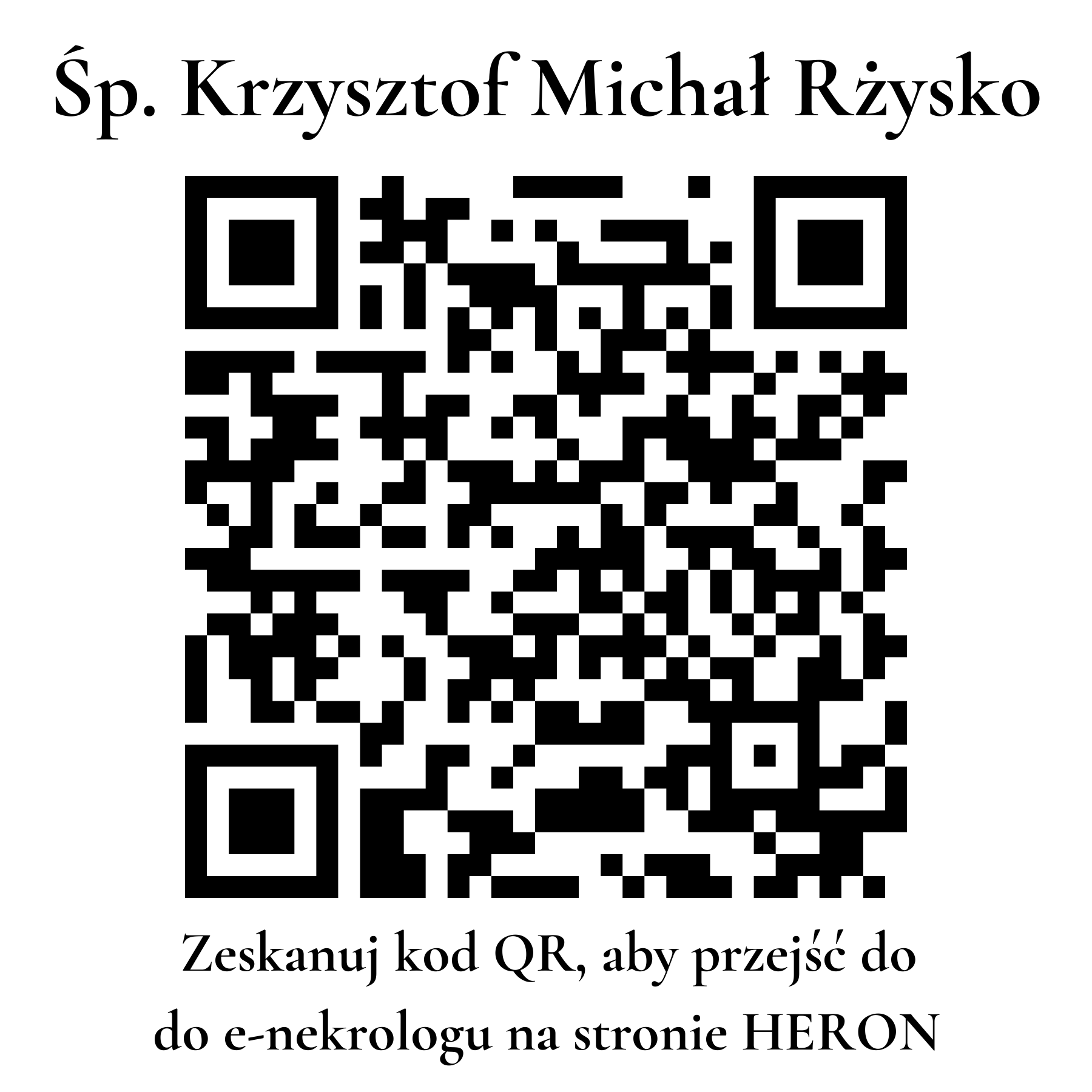 Kod QR do nekrologu Krzysztof Michał Rżysko Kod QR do nekrologu Krzysztof Michał Rżysko