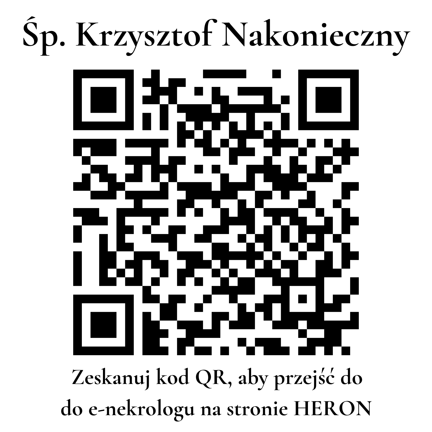 Kod QR do nekrologu Krzysztof Nakonieczny Kod QR do nekrologu Krzysztof Nakonieczny
