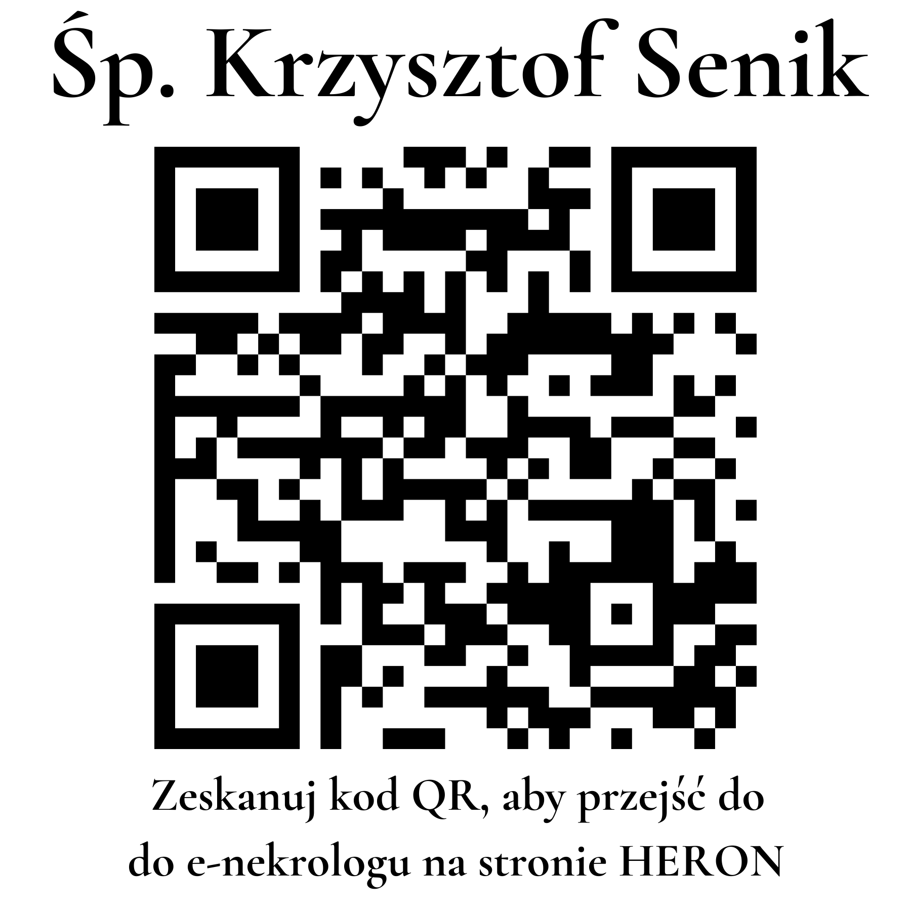 Kod QR do nekrologu Krzysztof Senik Kod QR do nekrologu Krzysztof Senik