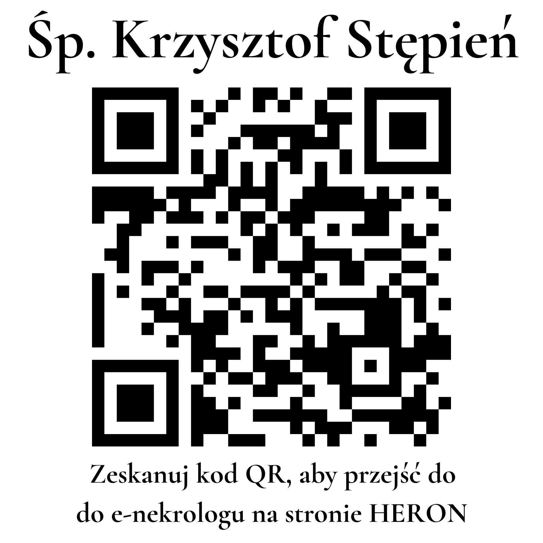 Kod QR do nekrologu Krzysztof Stępień Kod QR do nekrologu Krzysztof Stępień