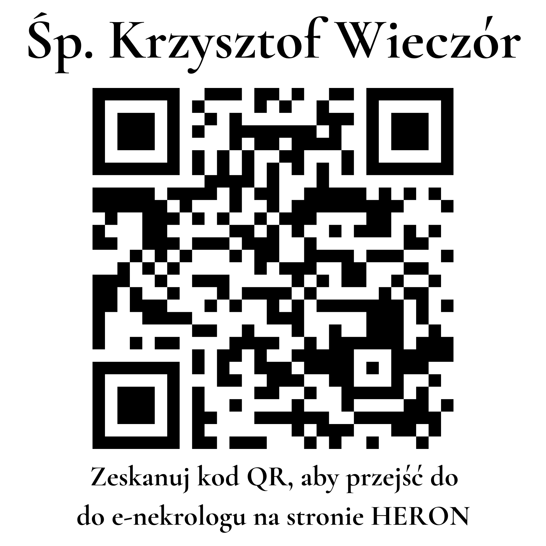 Kod QR do nekrologu Krzysztof Wieczór Kod QR do nekrologu Krzysztof Wieczór