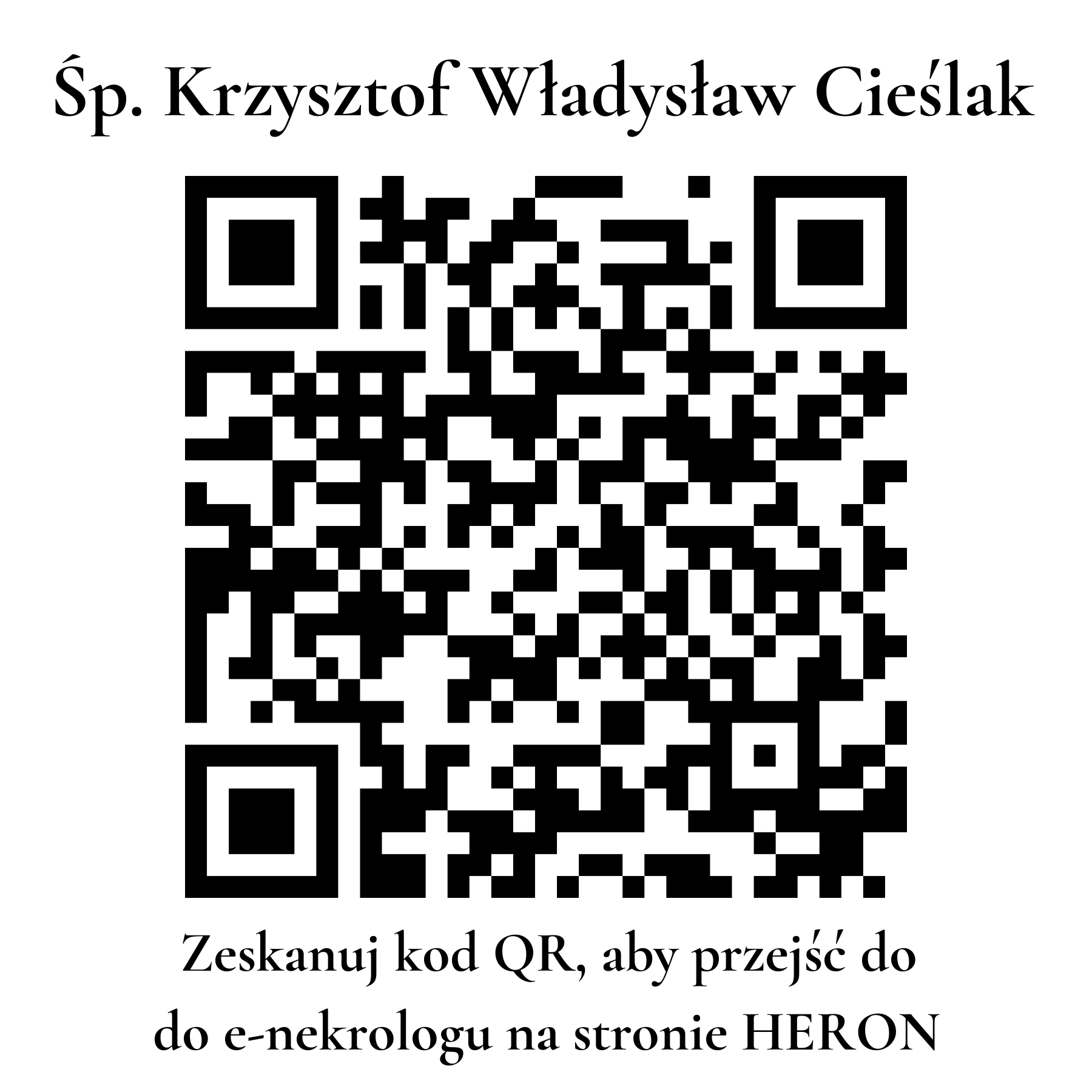 Kod QR do nekrologu Krzysztof Władysław Cieślak