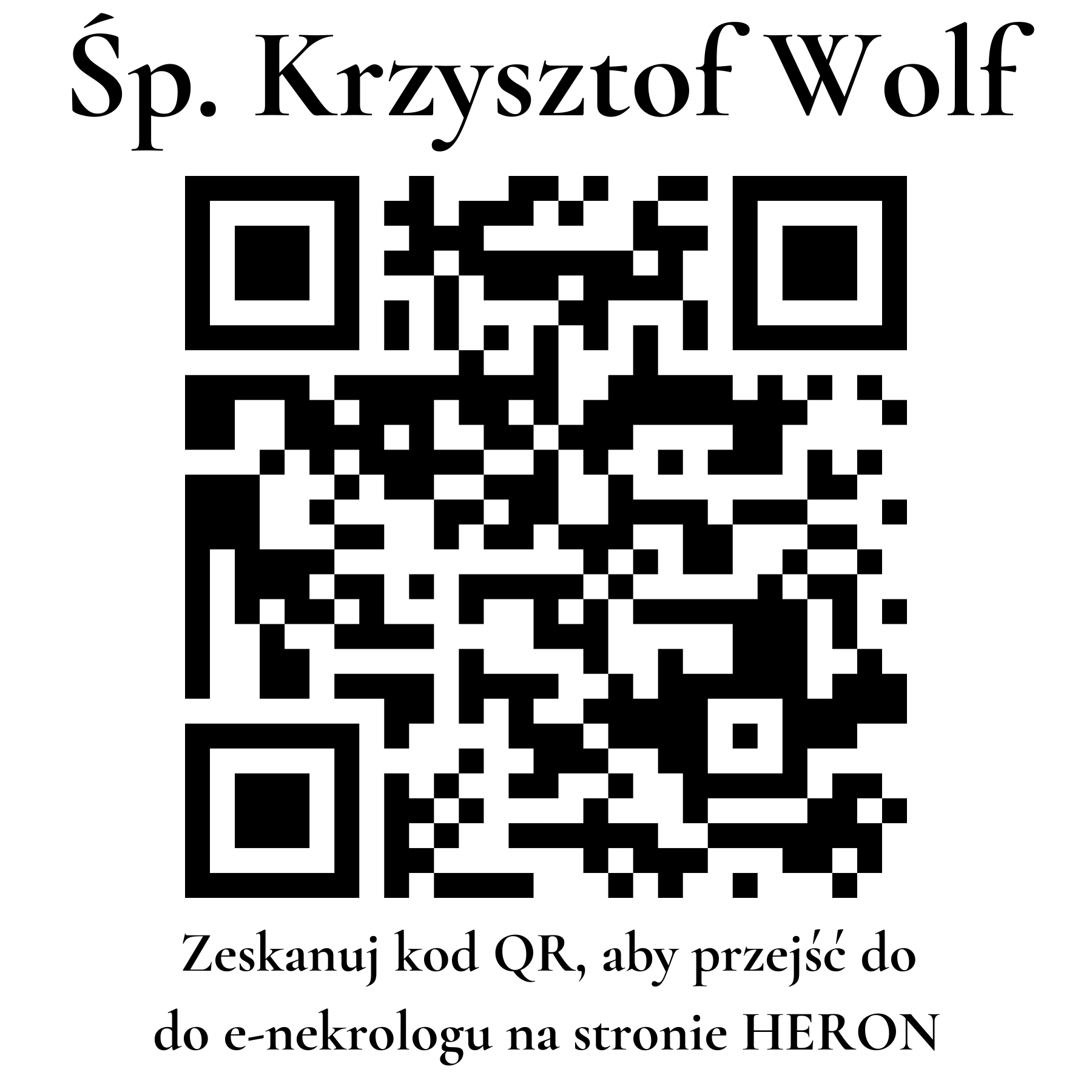Kod QR do nekrologu Krzysztof Wolf Kod QR do nekrologu Krzysztof Wolf