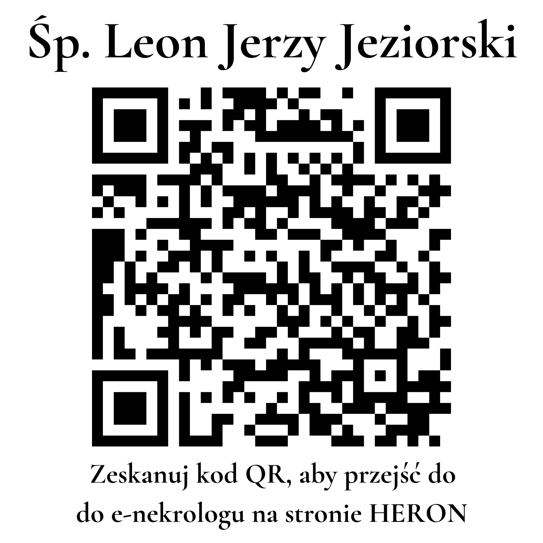 Kod QR do nekrologu Leon Jerzy Jeziorski Kod QR do nekrologu Leon Jerzy Jeziorski