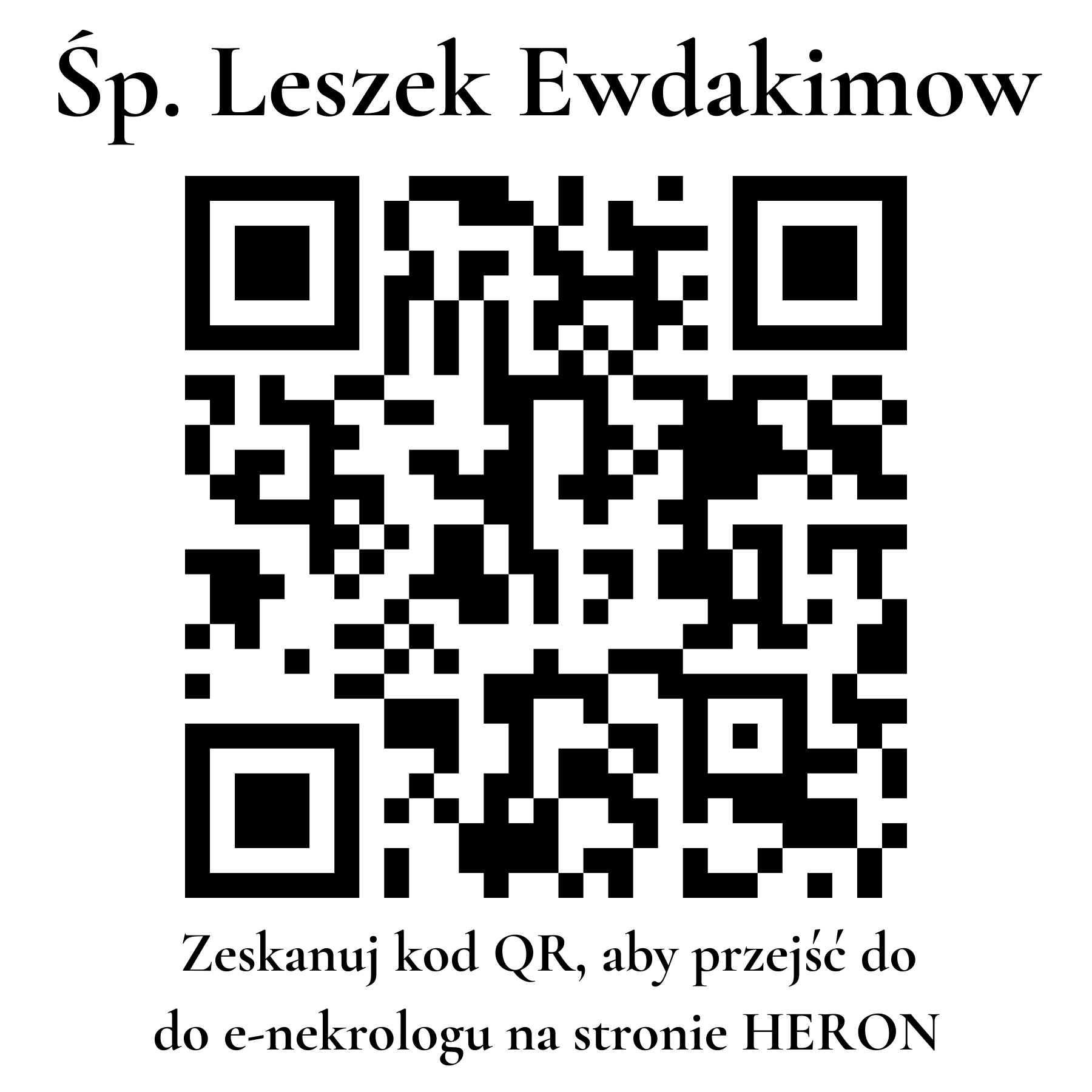 Kod QR do nekrologu Leszek Ewdakimow