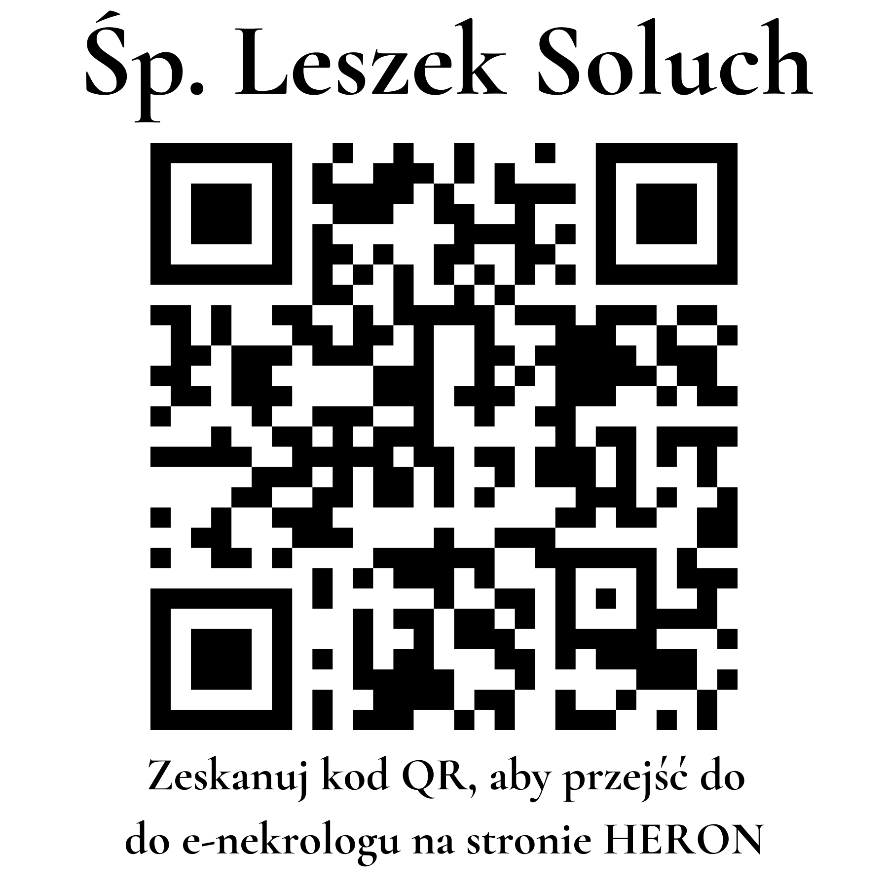 Kod QR do nekrologu Leszek Soluch Kod QR do nekrologu Leszek Soluch