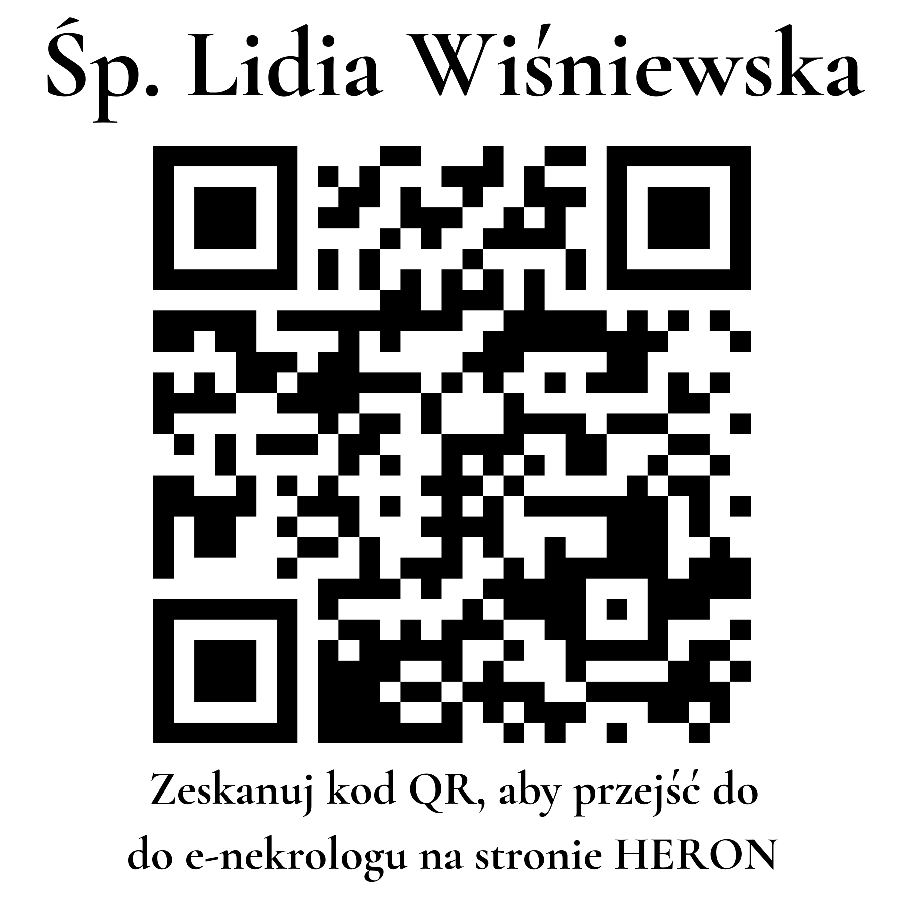 Kod QR do nekrologu Lidia Wiśniewska Kod QR do nekrologu Lidia Wiśniewska