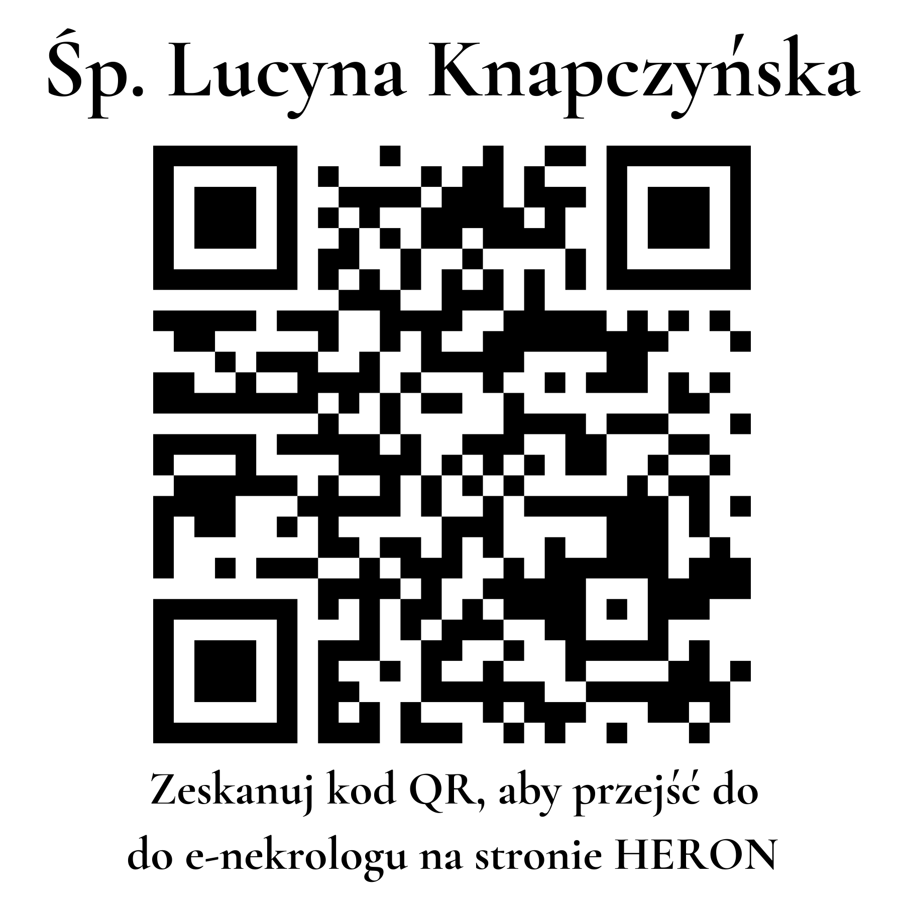 Kod QR do nekrologu Lucyna Knapczyńska Kod QR do nekrologu Lucyna Knapczyńska