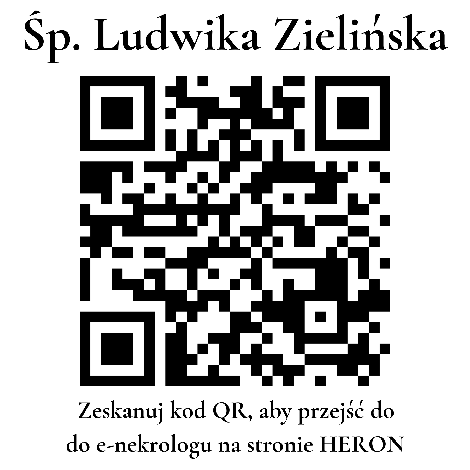 Kod QR do nekrologu Ludwika Zielińska Kod QR do nekrologu Ludwika Zielińska