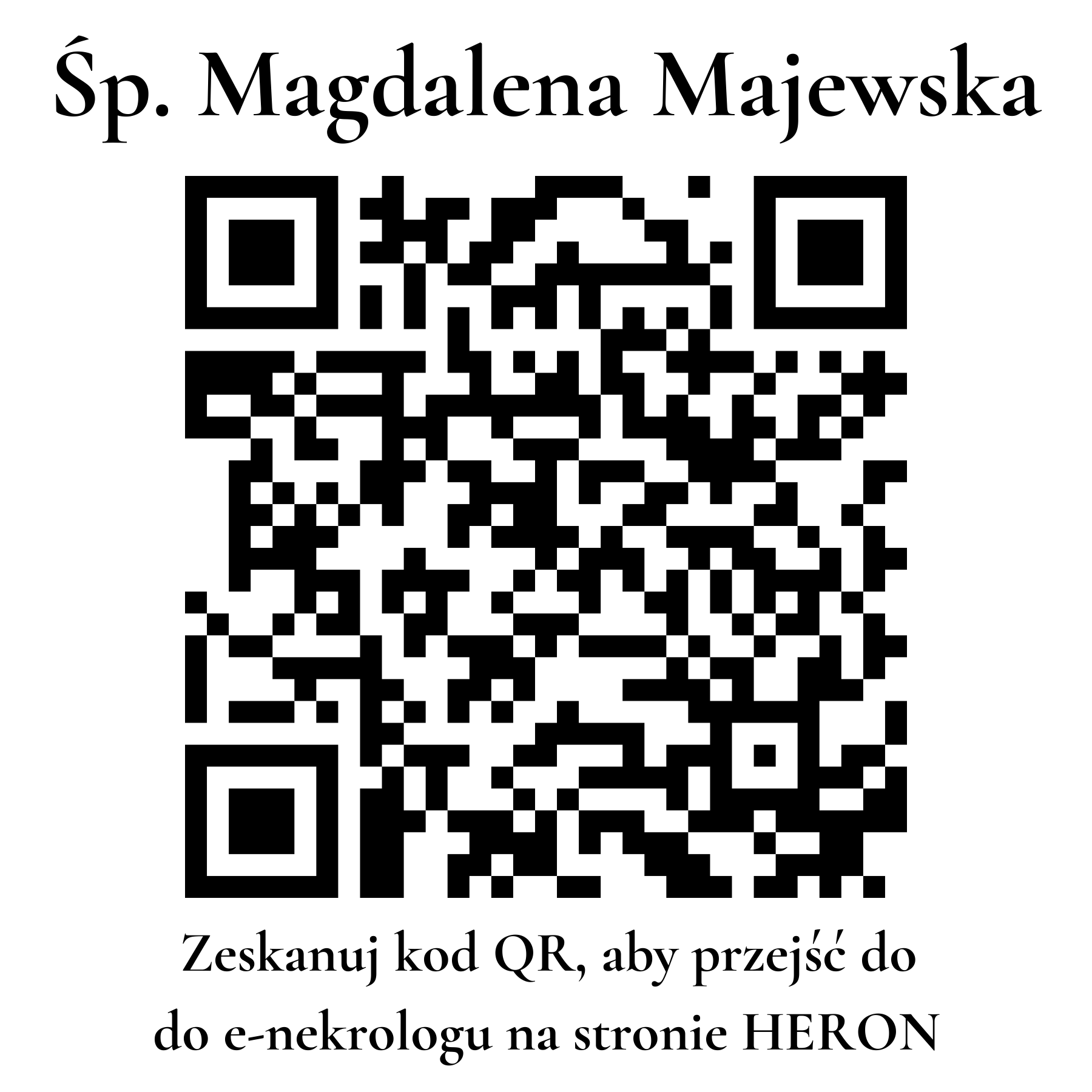 Kod QR do nekrologu Magdalena Majewska