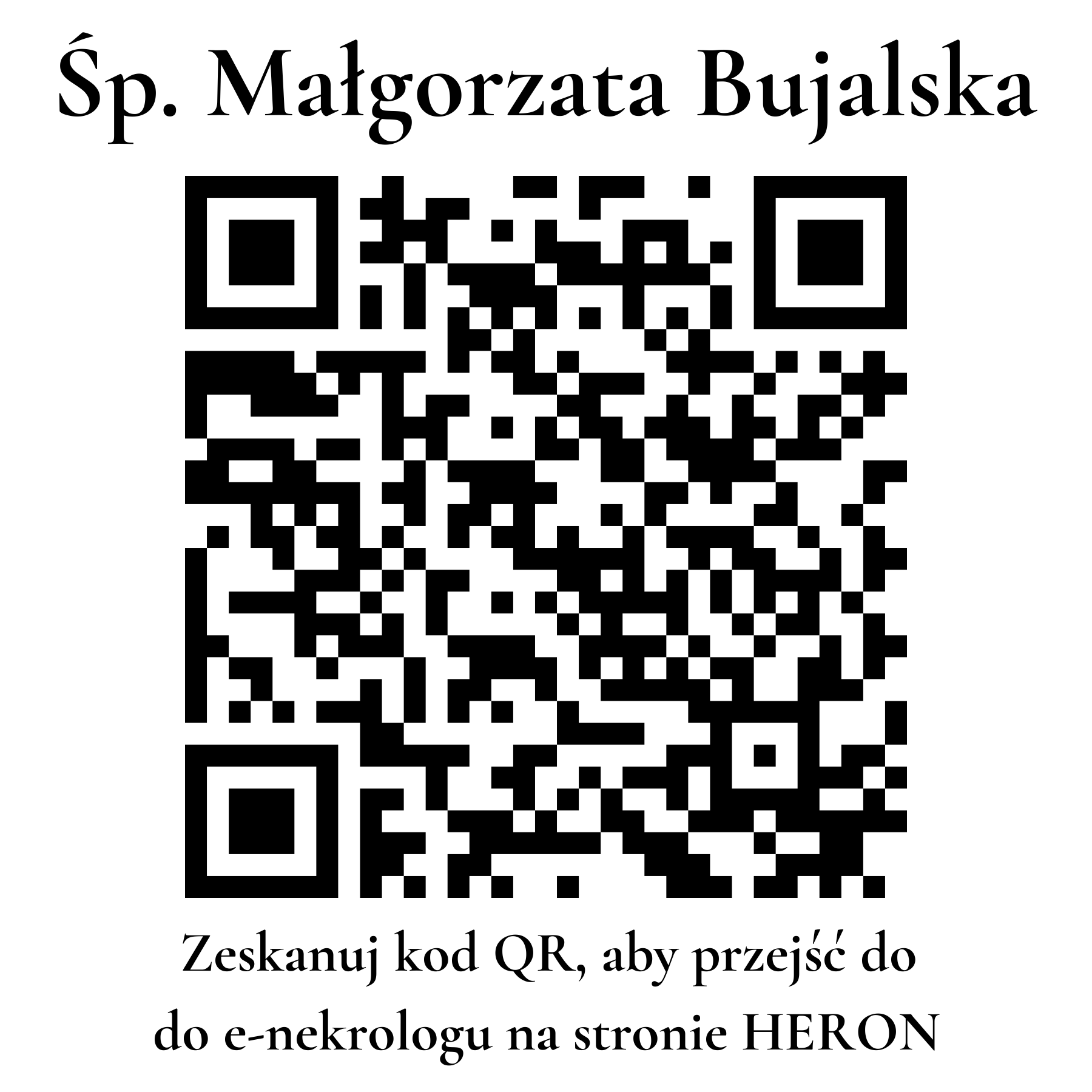 Kod QR do nekrologu Małgorzata Bujalska Kod QR do nekrologu Małgorzata Bujalska