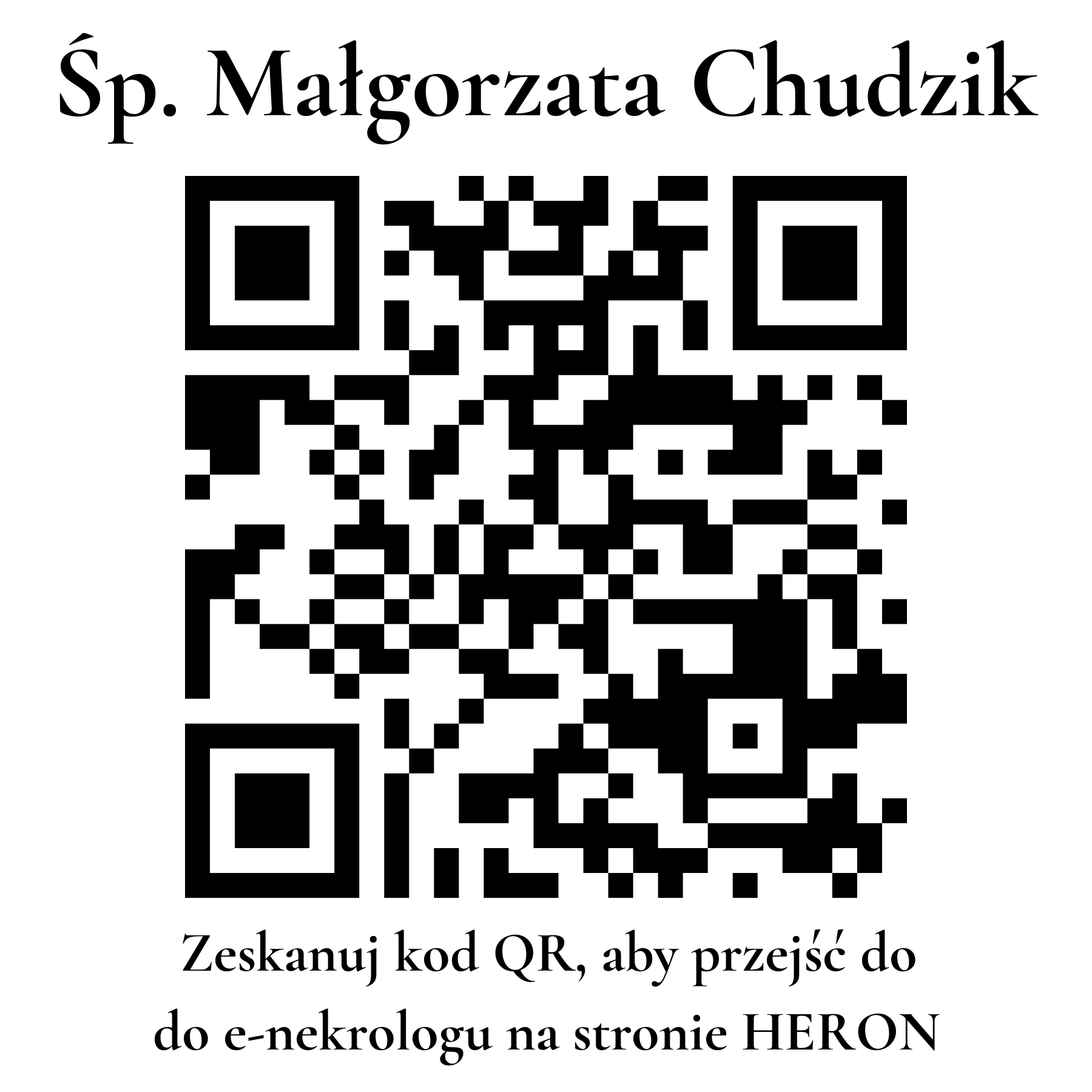 Kod QR do nekrologu Małgorzata Chudzik Kod QR do nekrologu Małgorzata Chudzik