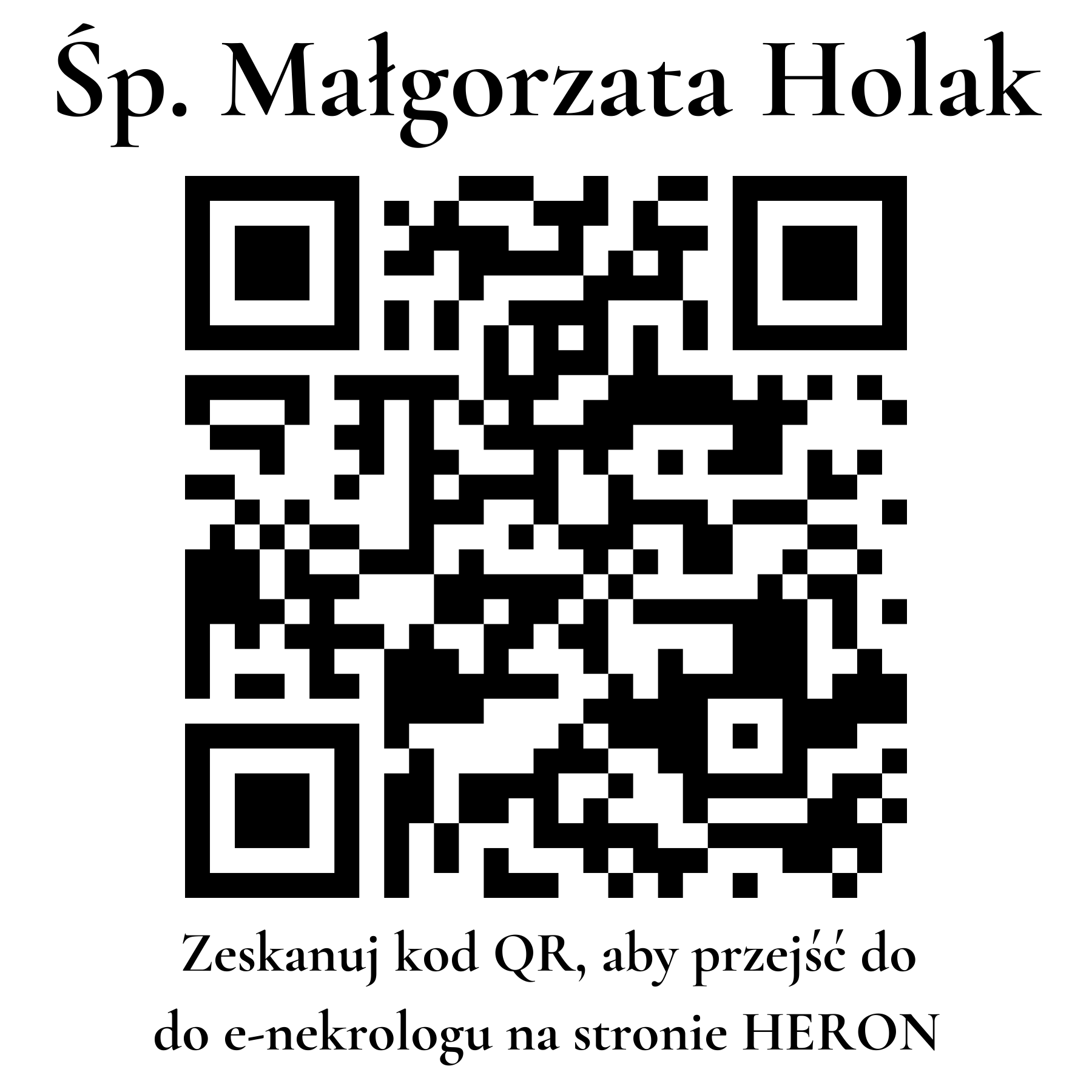 Kod QR do nekrologu Małgorzata Holak