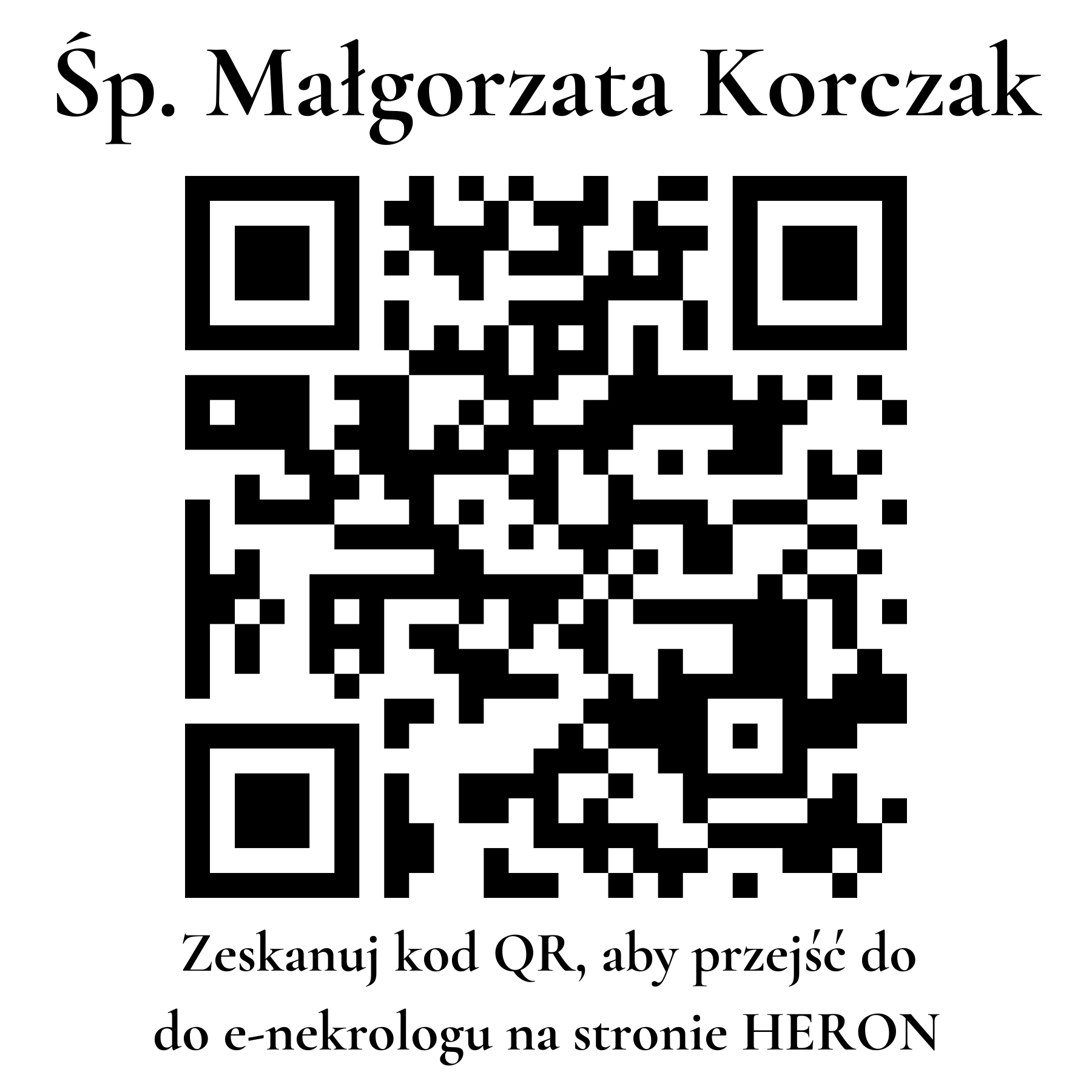 Kod QR do nekrologu Małgorzata Korczak
