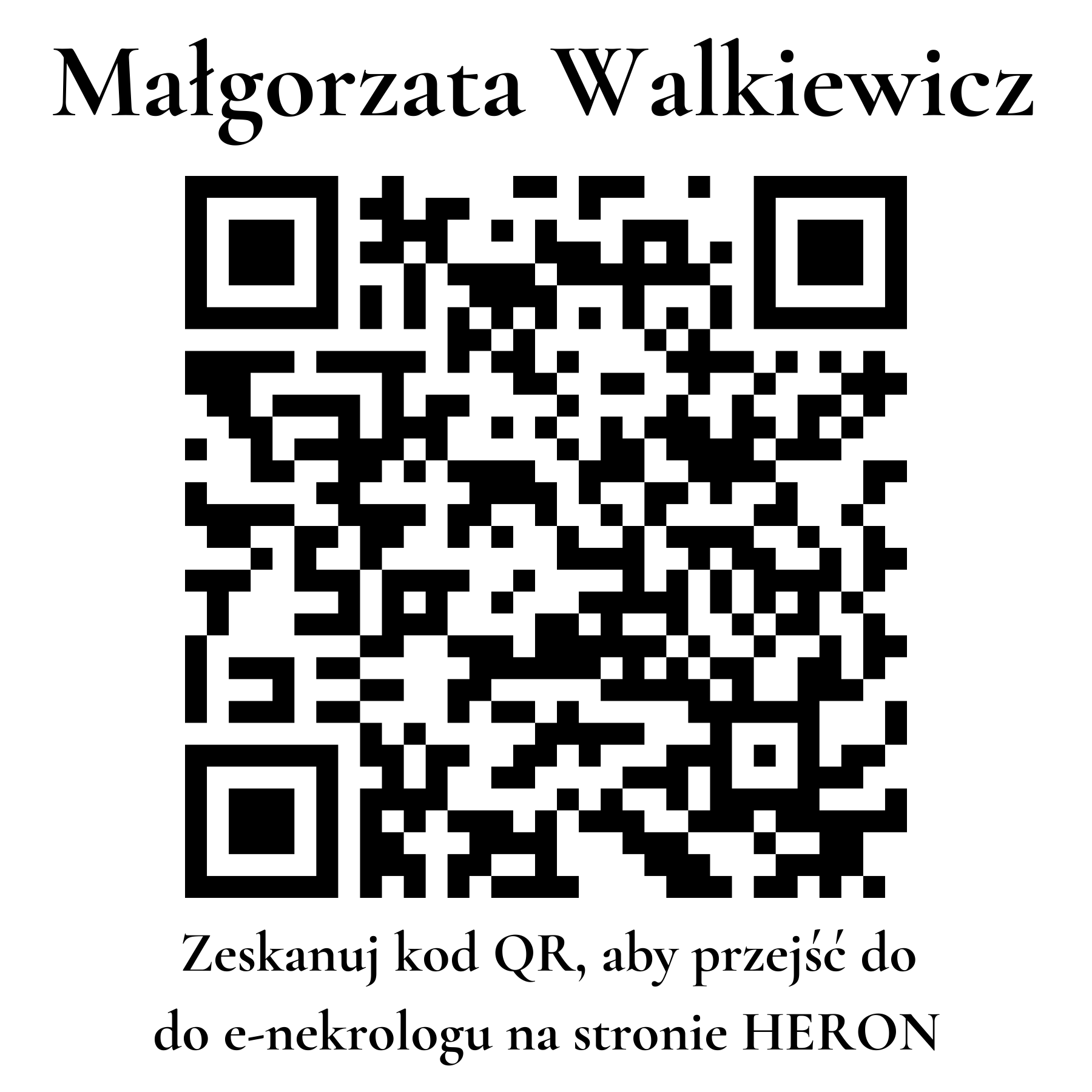 Kod QR do nekrologu Małgorzata Walkiewicz