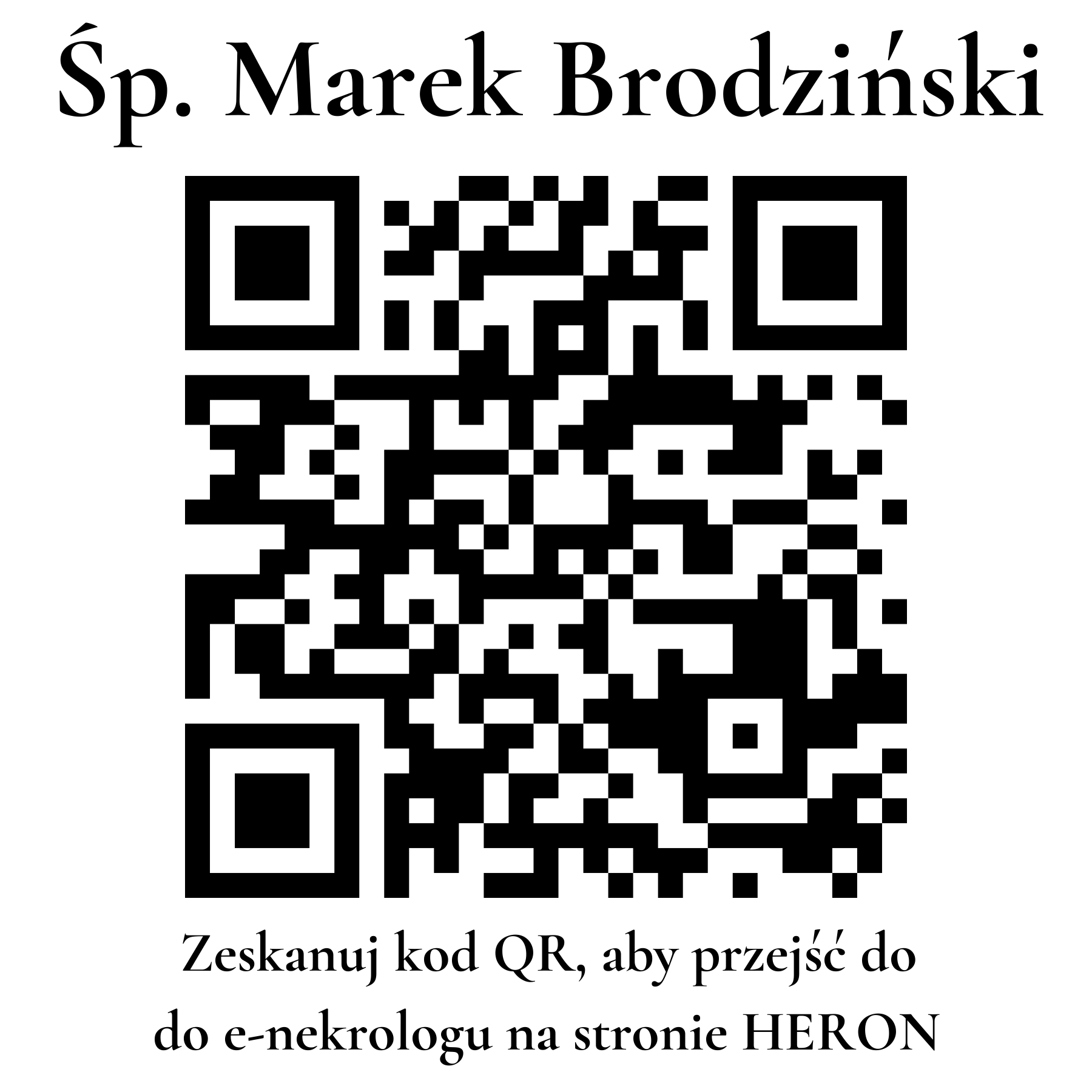 Kod QR do nekrologu Marek Brodziński