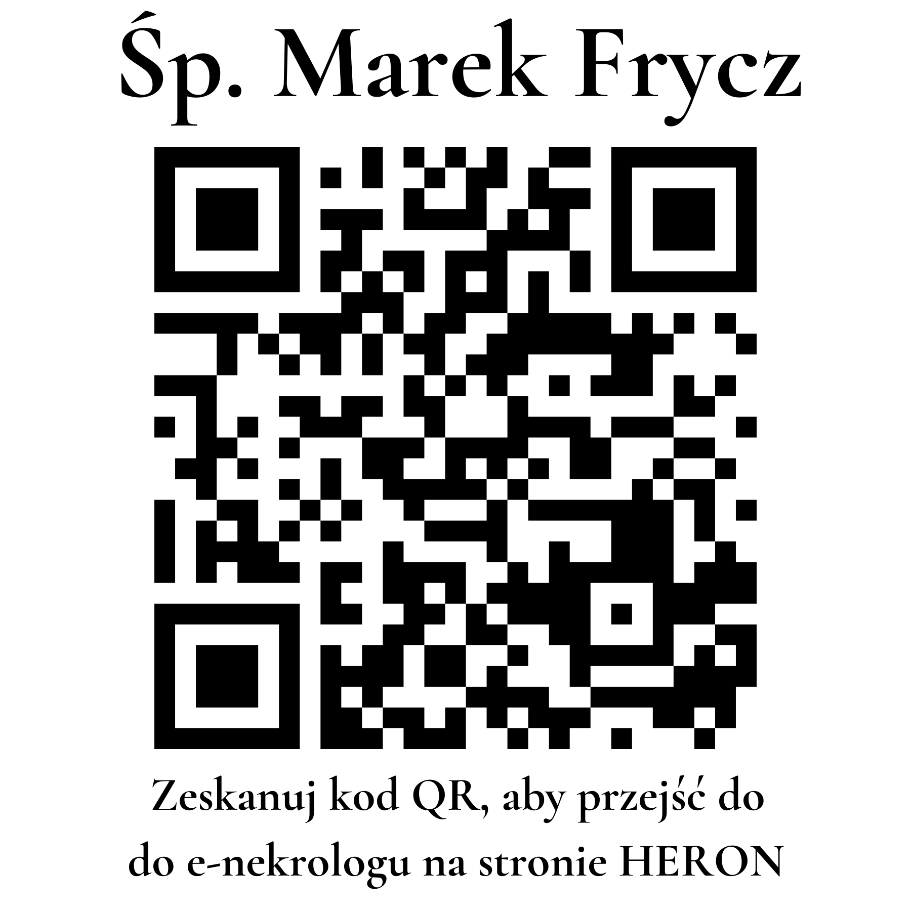 Kod QR do nekrologu Marek Frycz Kod QR do nekrologu Marek Frycz