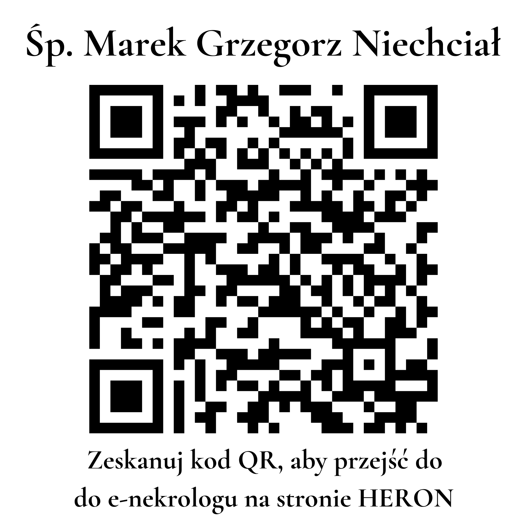 Kod QR do nekrologu Marek Grzegorz Niechciał