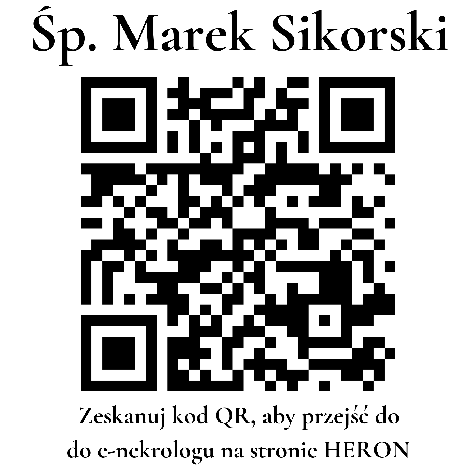 Kod QR do nekrologu Marek Sikorski Kod QR do nekrologu Marek Sikorski