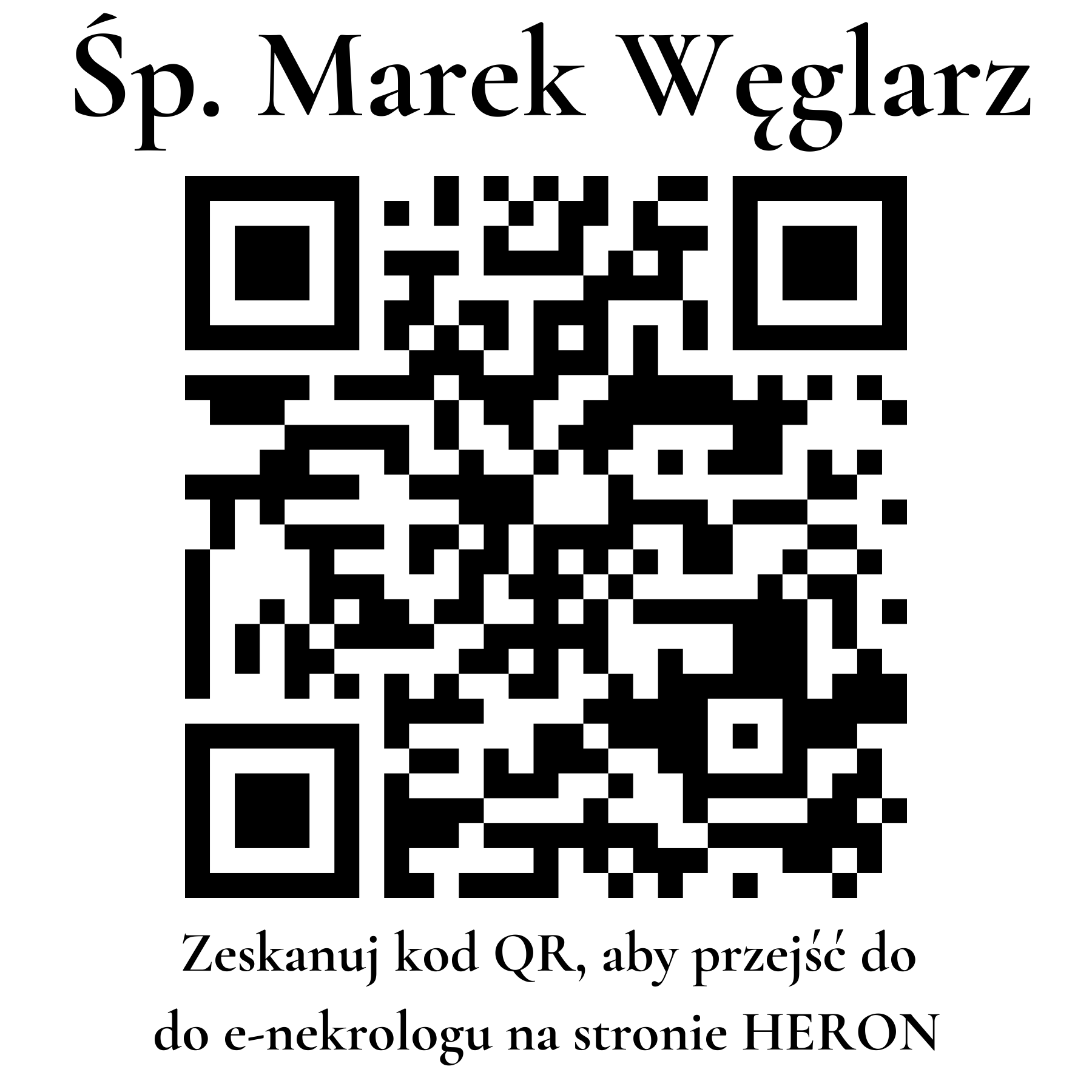 Kod QR do nekrologu Marek Węglarz Kod QR do nekrologu Marek Węglarz