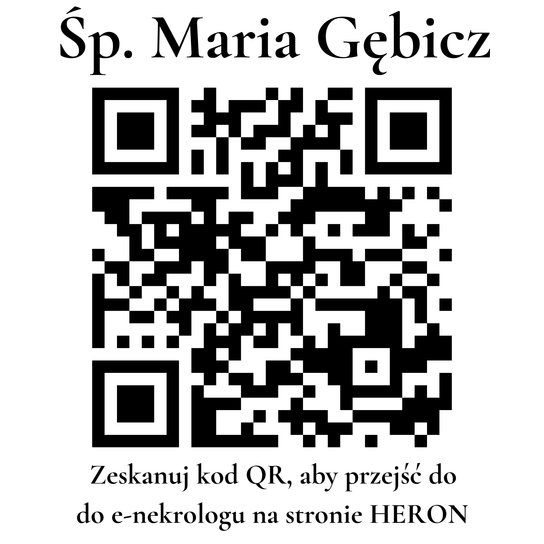 Kod QR do nekrologu Maria Gębicz Kod QR do nekrologu Maria Gębicz