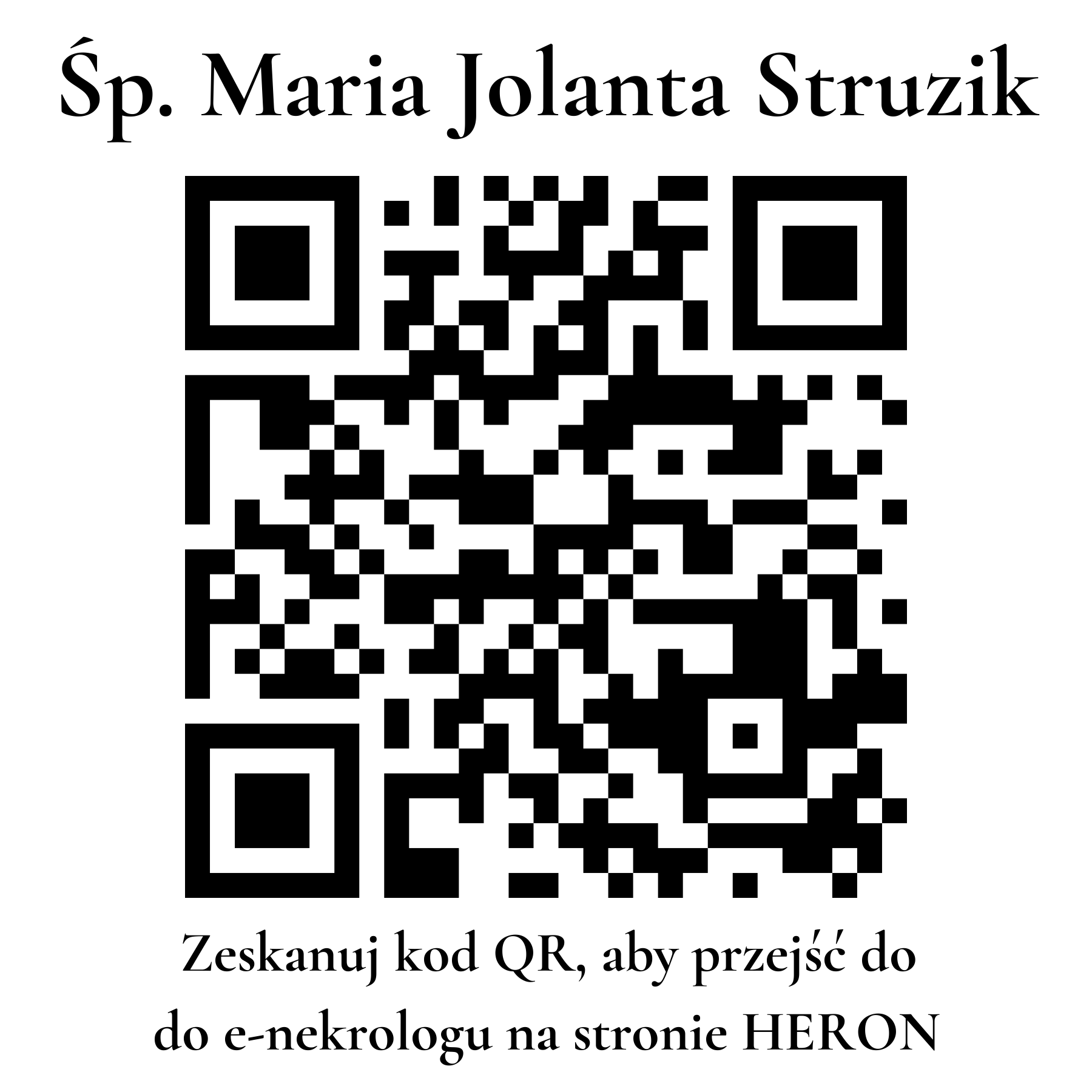 Kod QR do nekrologu Maria Jolanta Struzik Kod QR do nekrologu Maria Jolanta Struzik