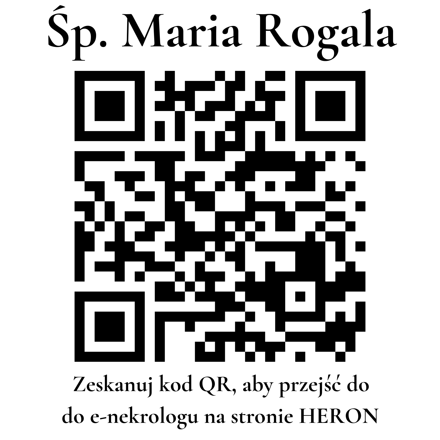 Kod QR do nekrologu Maria Rogala