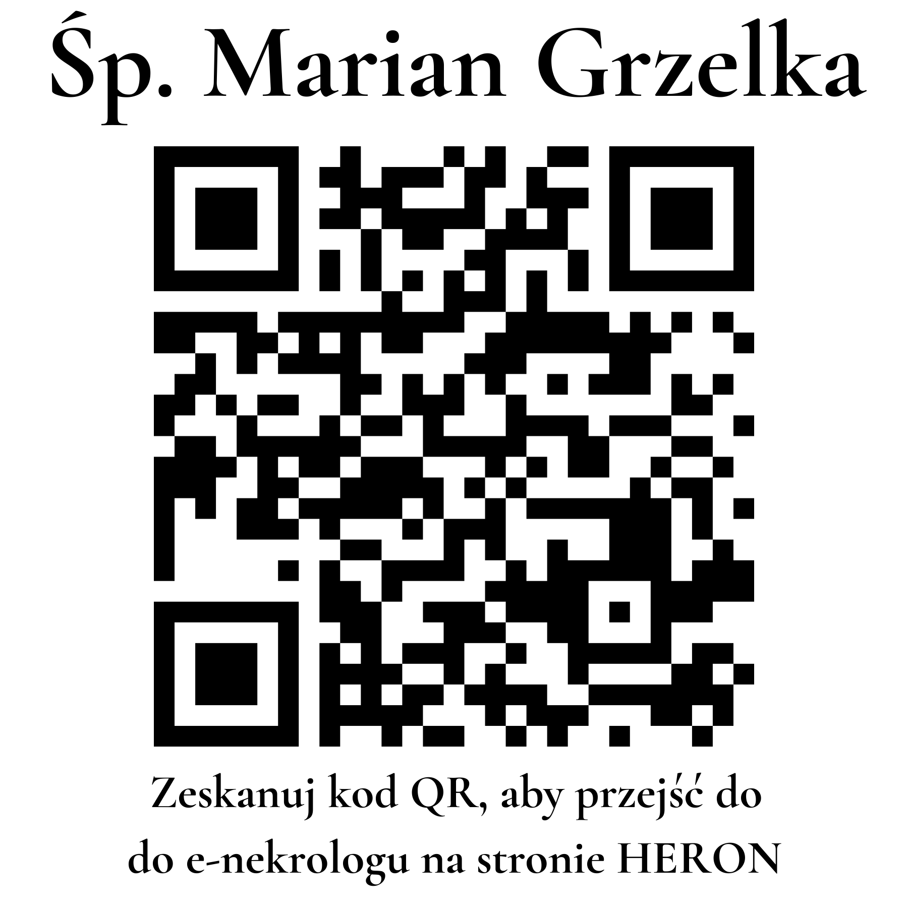 Kod QR do nekrologu Marian Grzelka Kod QR do nekrologu Marian Grzelka