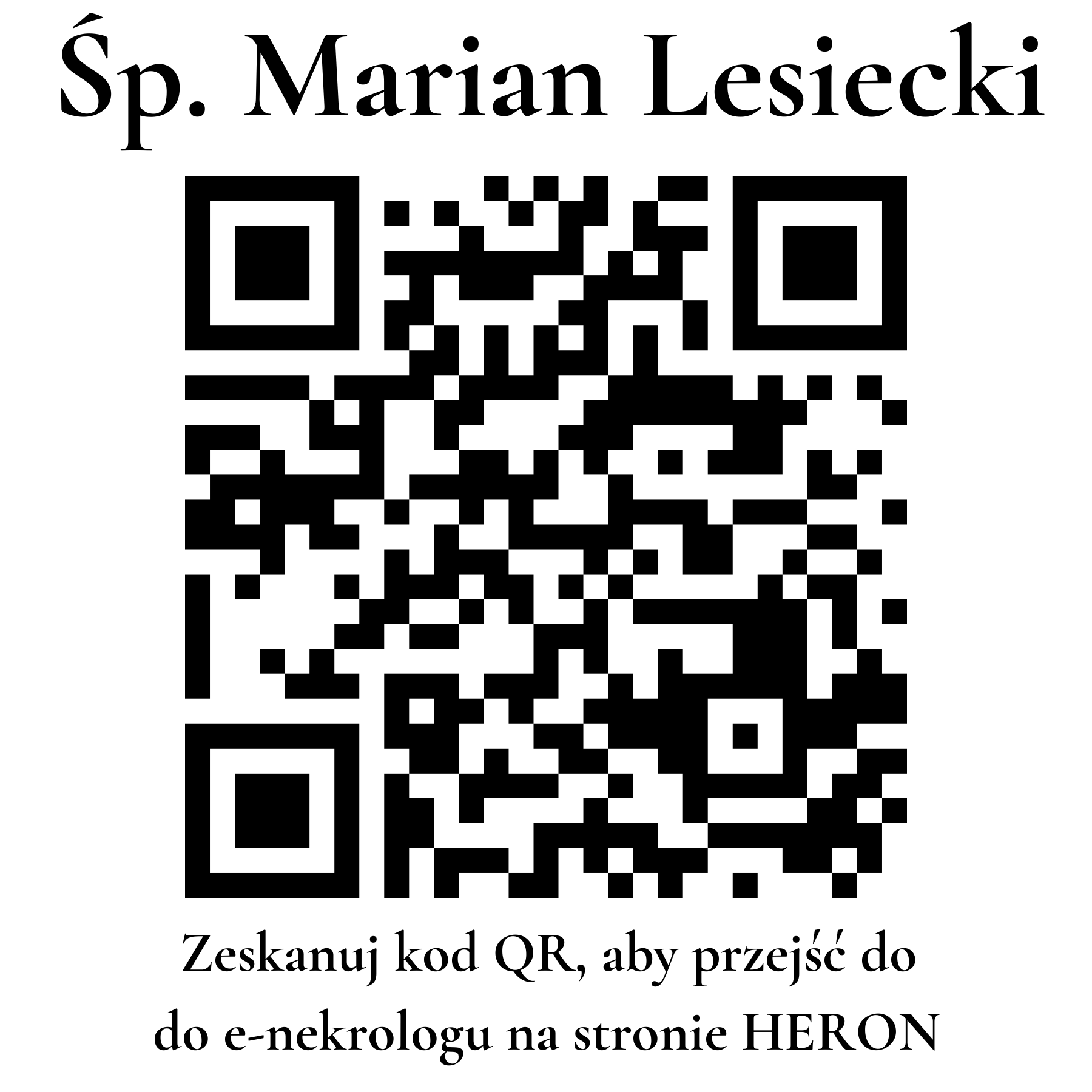 Kod QR do nekrologu Marian Lesiecki
