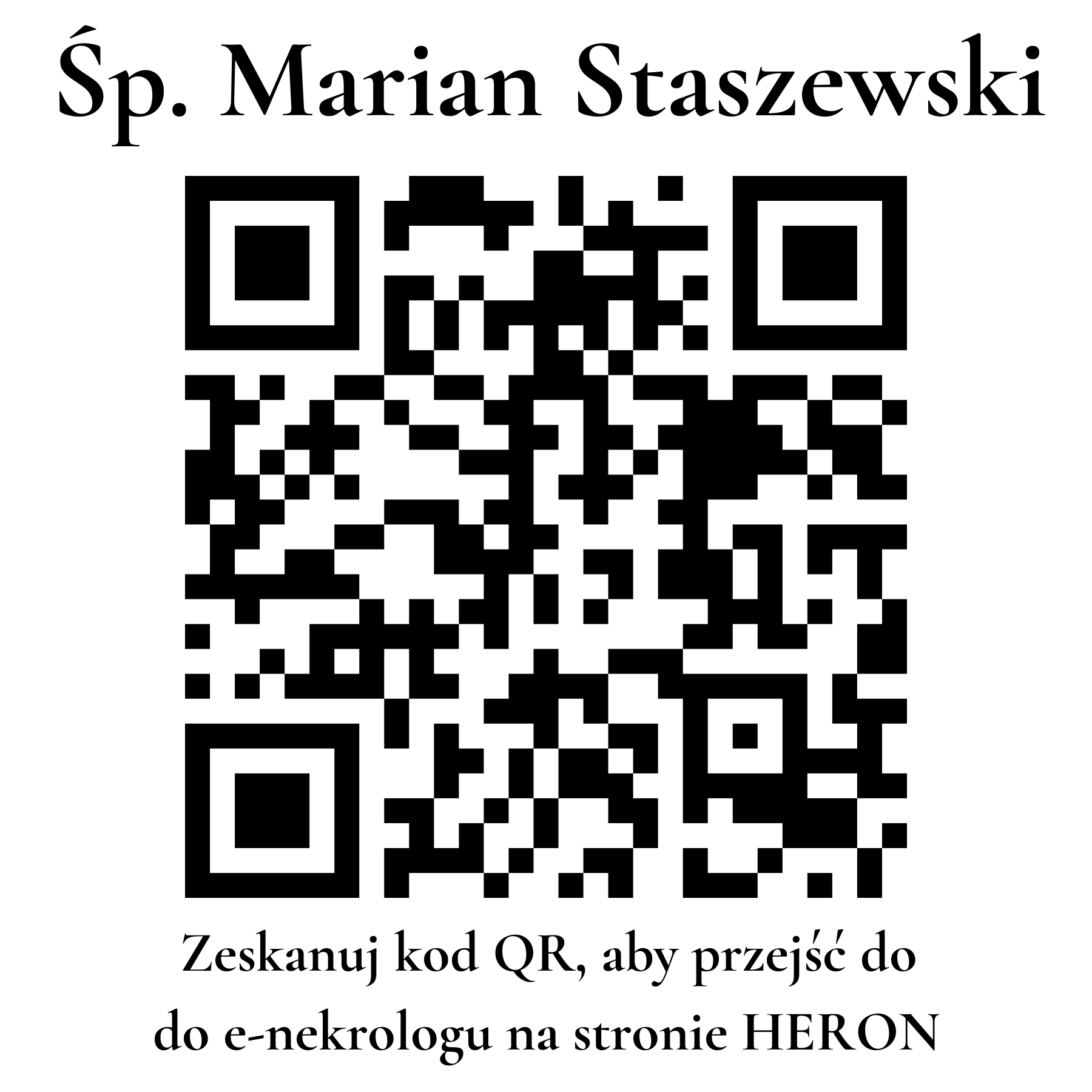 Kod QR do nekrologu Marian Staszewski Kod QR do nekrologu Marian Staszewski