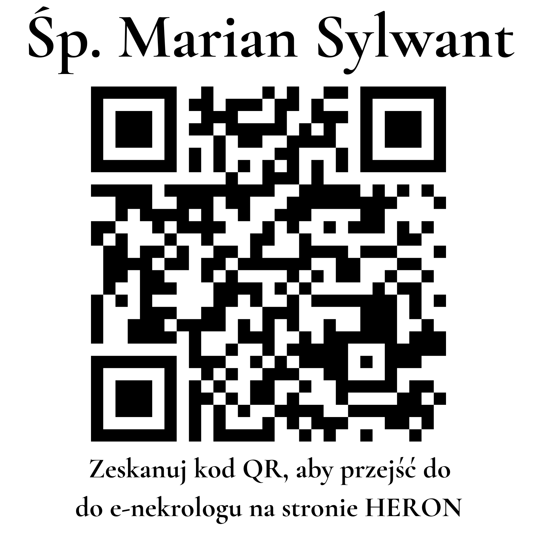 Kod QR do nekrologu Marian Sylwant