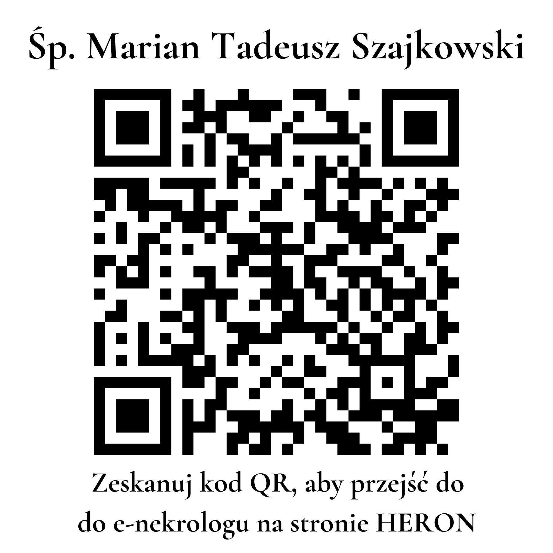 Kod QR do nekrologu Marian Tadeusz Szajkowski Kod QR do nekrologu Marian Tadeusz Szajkowski