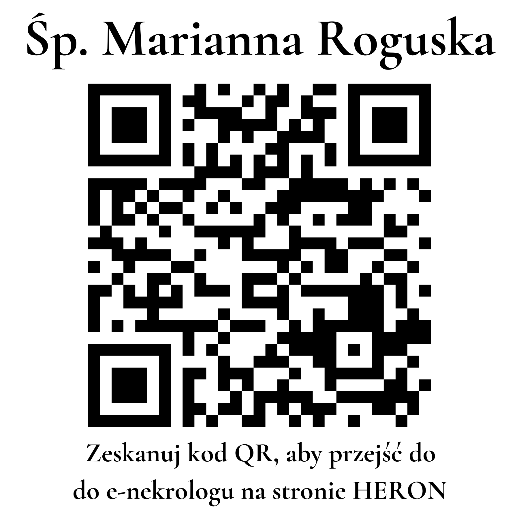 Kod QR do nekrologu Marianna Roguska Kod QR do nekrologu Marianna Roguska