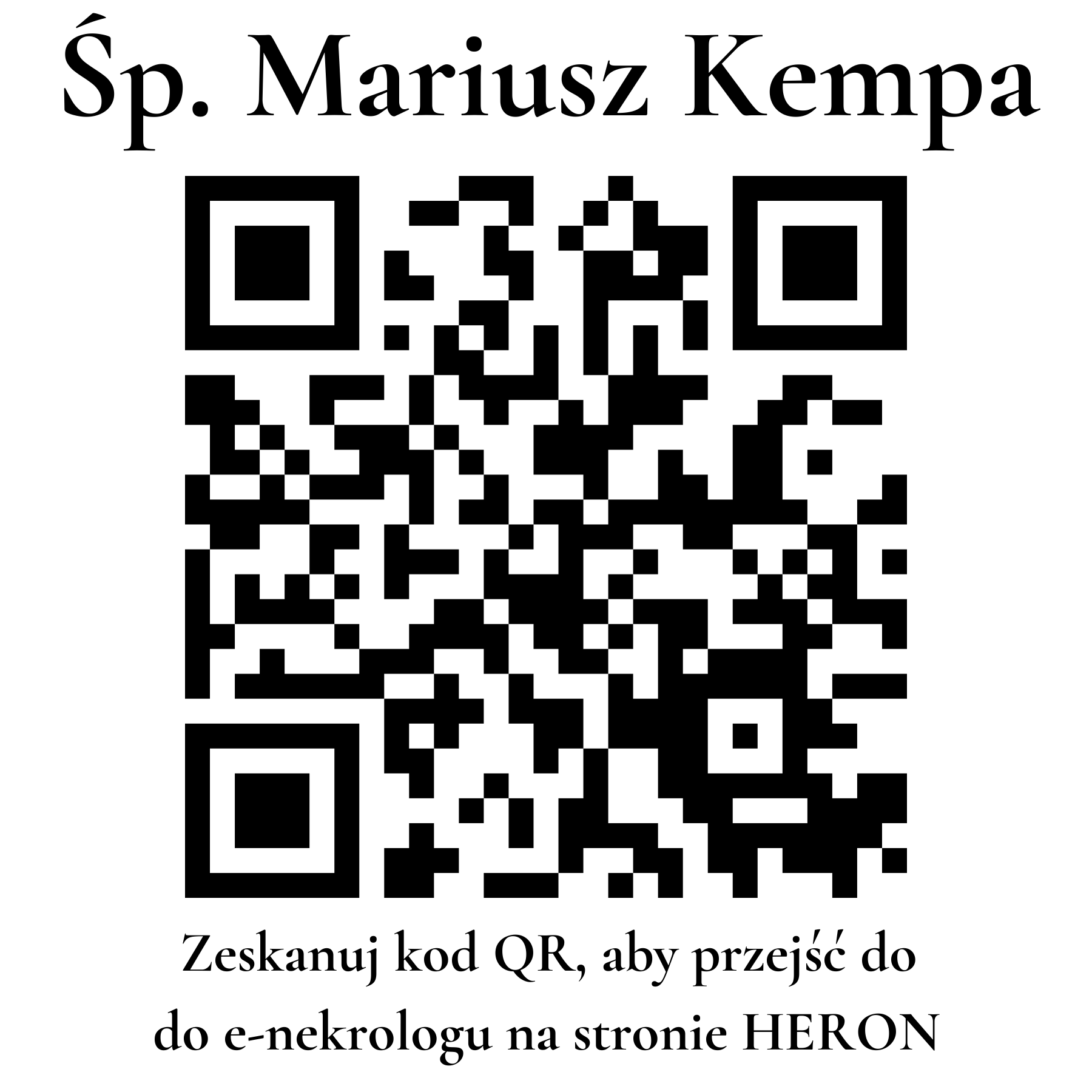 Kod QR do nekrologu Mariusz Kempa Kod QR do nekrologu Mariusz Kempa