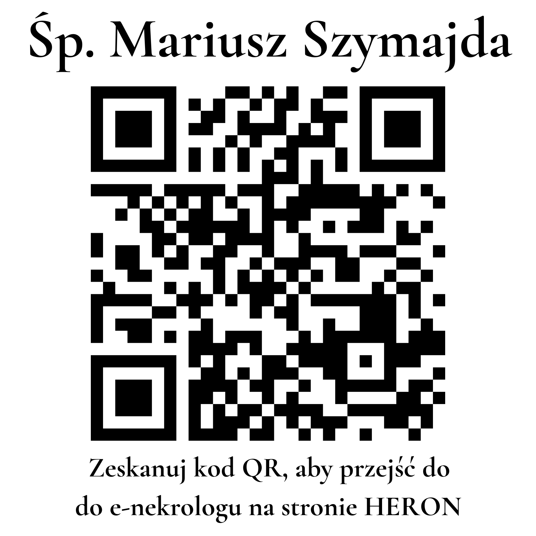 Kod QR do nekrologu Mariusz Szymajda