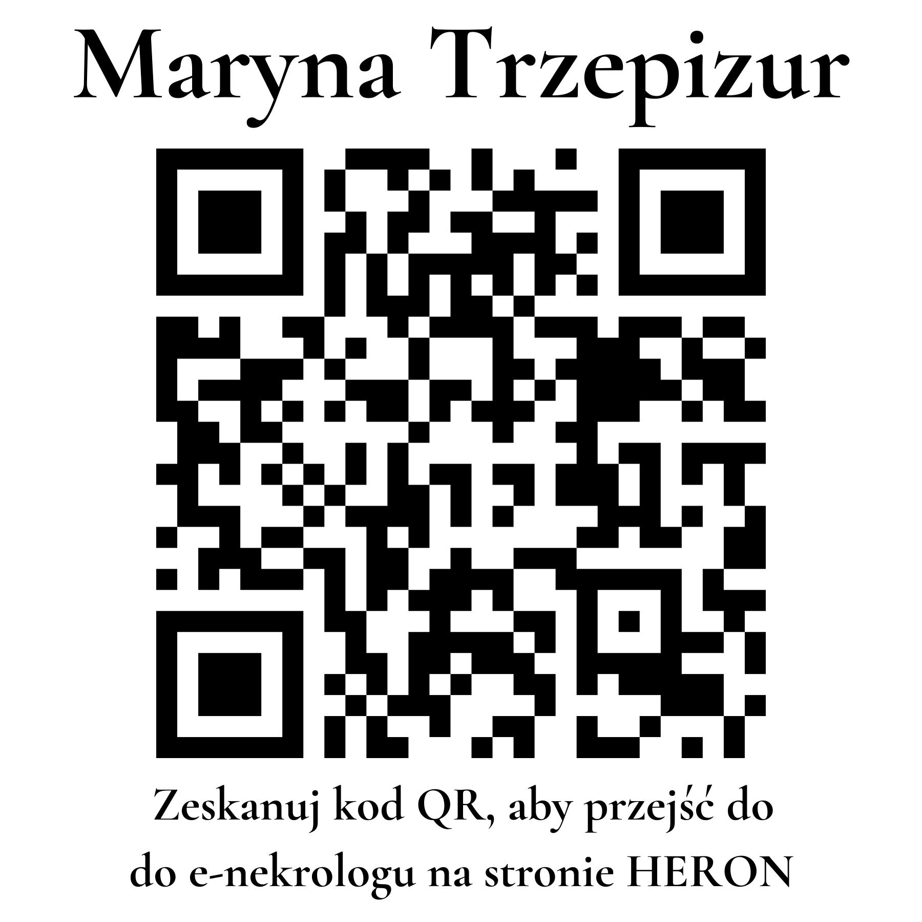 Kod QR do nekrologu Maryna Trzepizur Kod QR do nekrologu Maryna Trzepizur